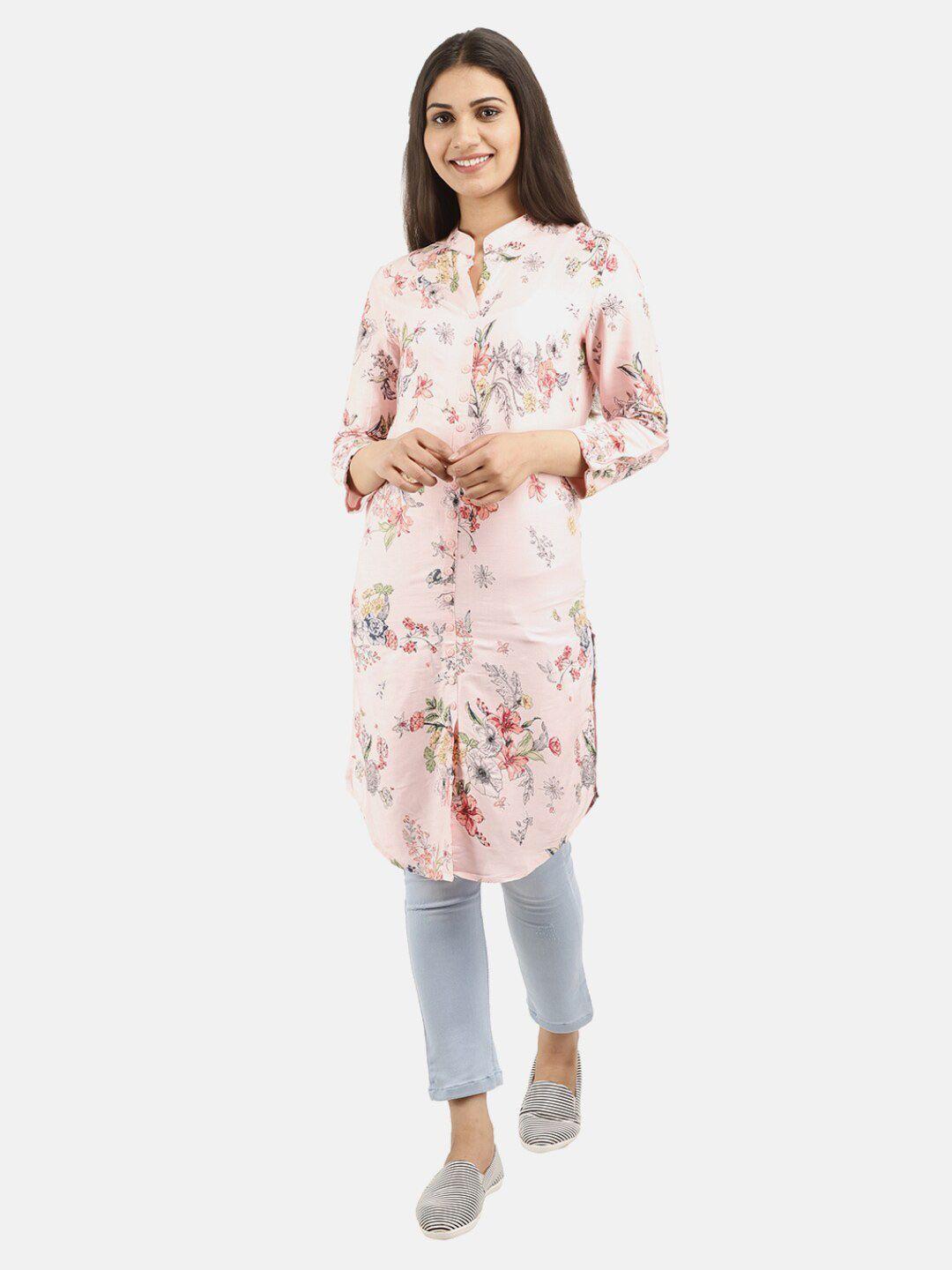 v-mart-women-western-peach-coloured-floral-print-shirt-style-longline-top
