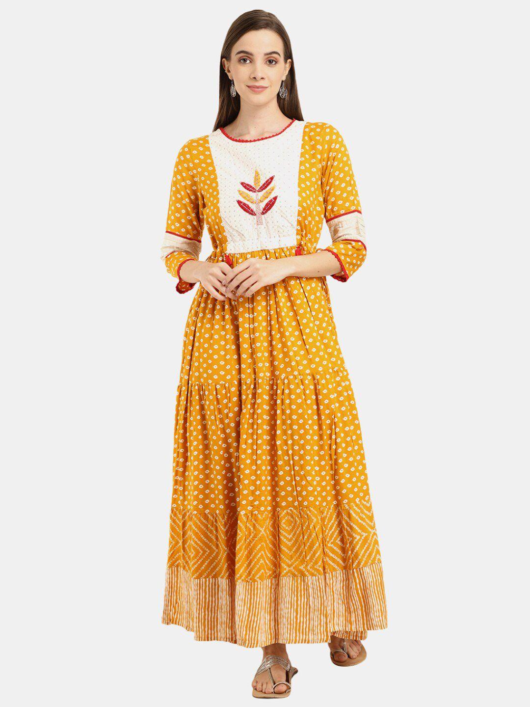desi-mix-mustard-yellow-ethnic-motifs-satin-maxi-dress