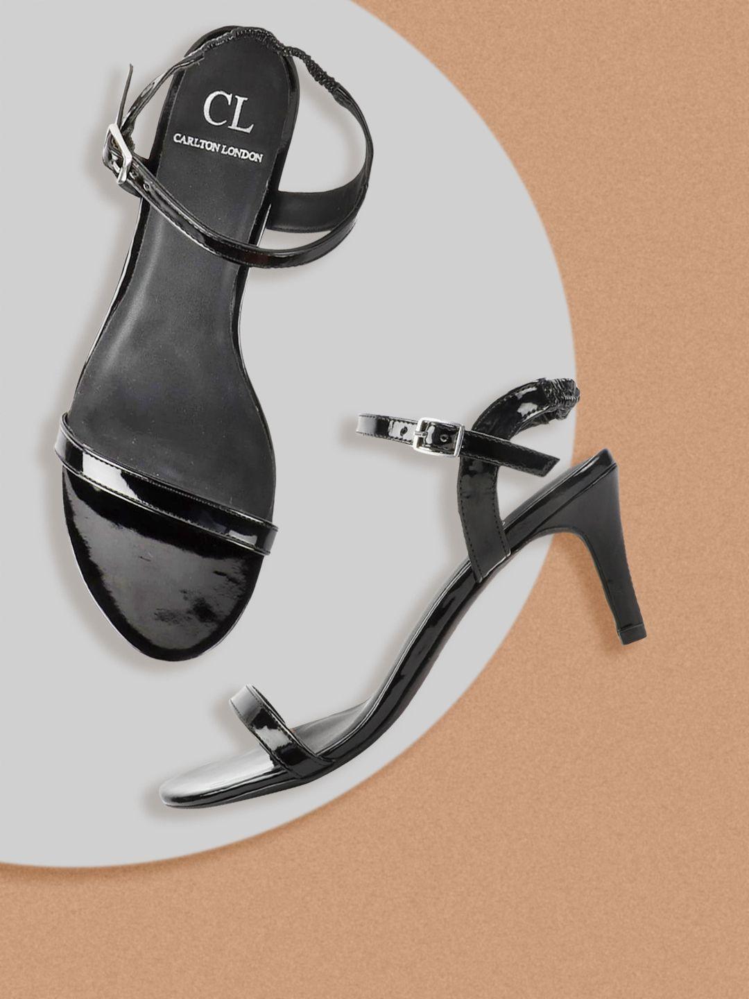 carlton-london-black-sandals-with-buckles