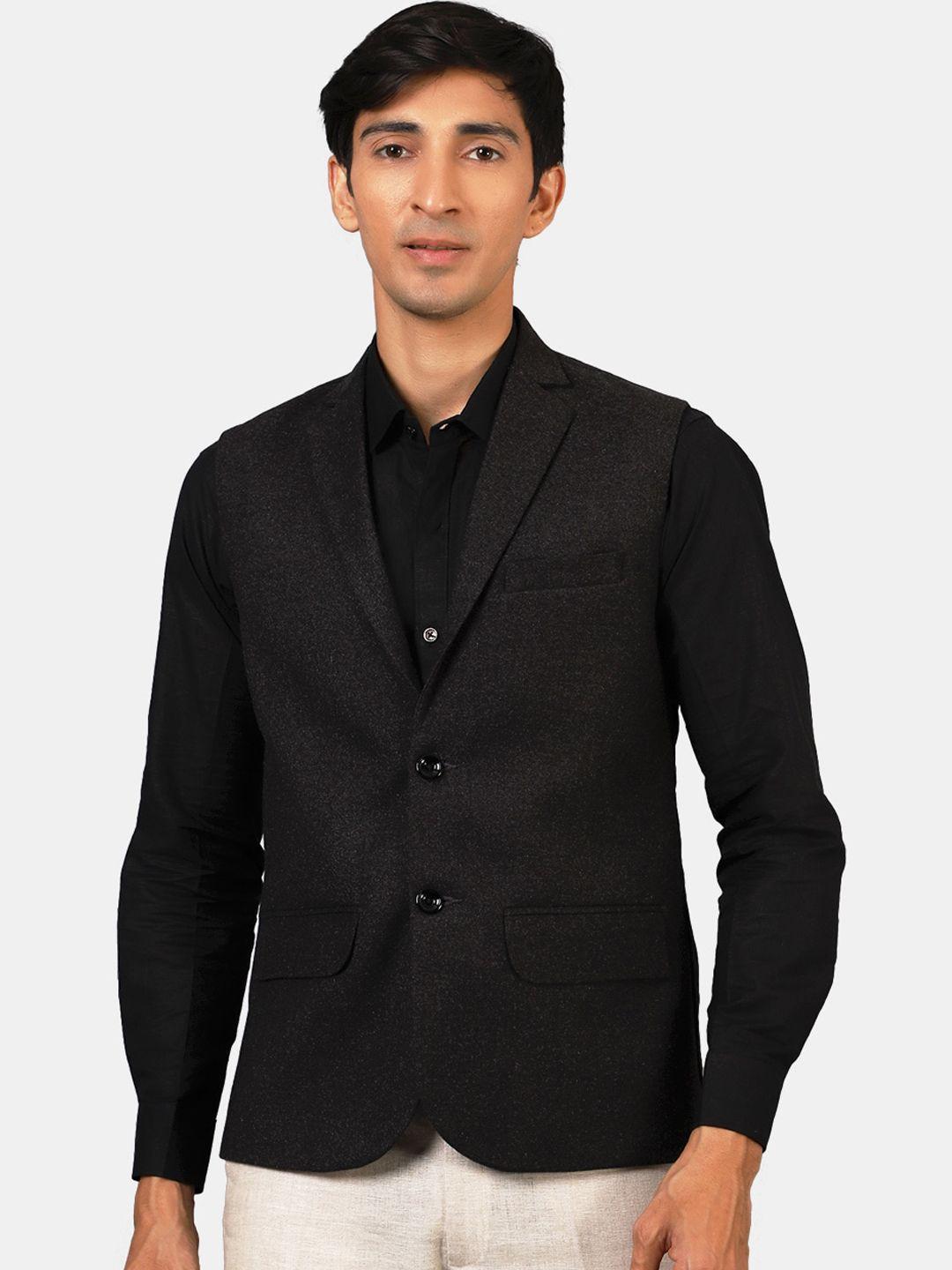 wintage-men-black-solid-nehru-jacket