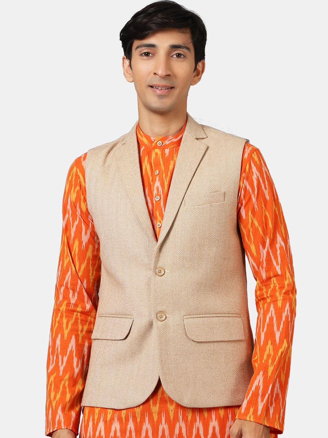 wintage-men-beige-solid-nehru-jacket