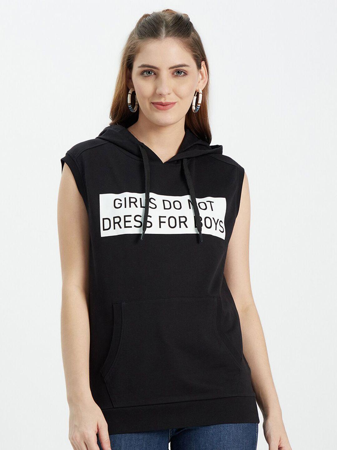 edrio-women-black-typography-t-shirt