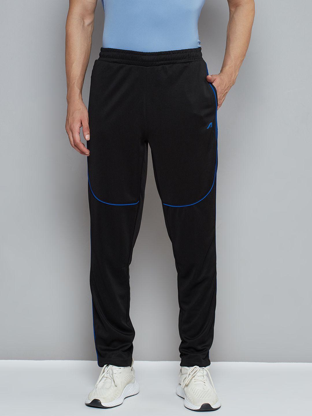 alcis-men-navy-black-solid-slim-fit-running-track-pants