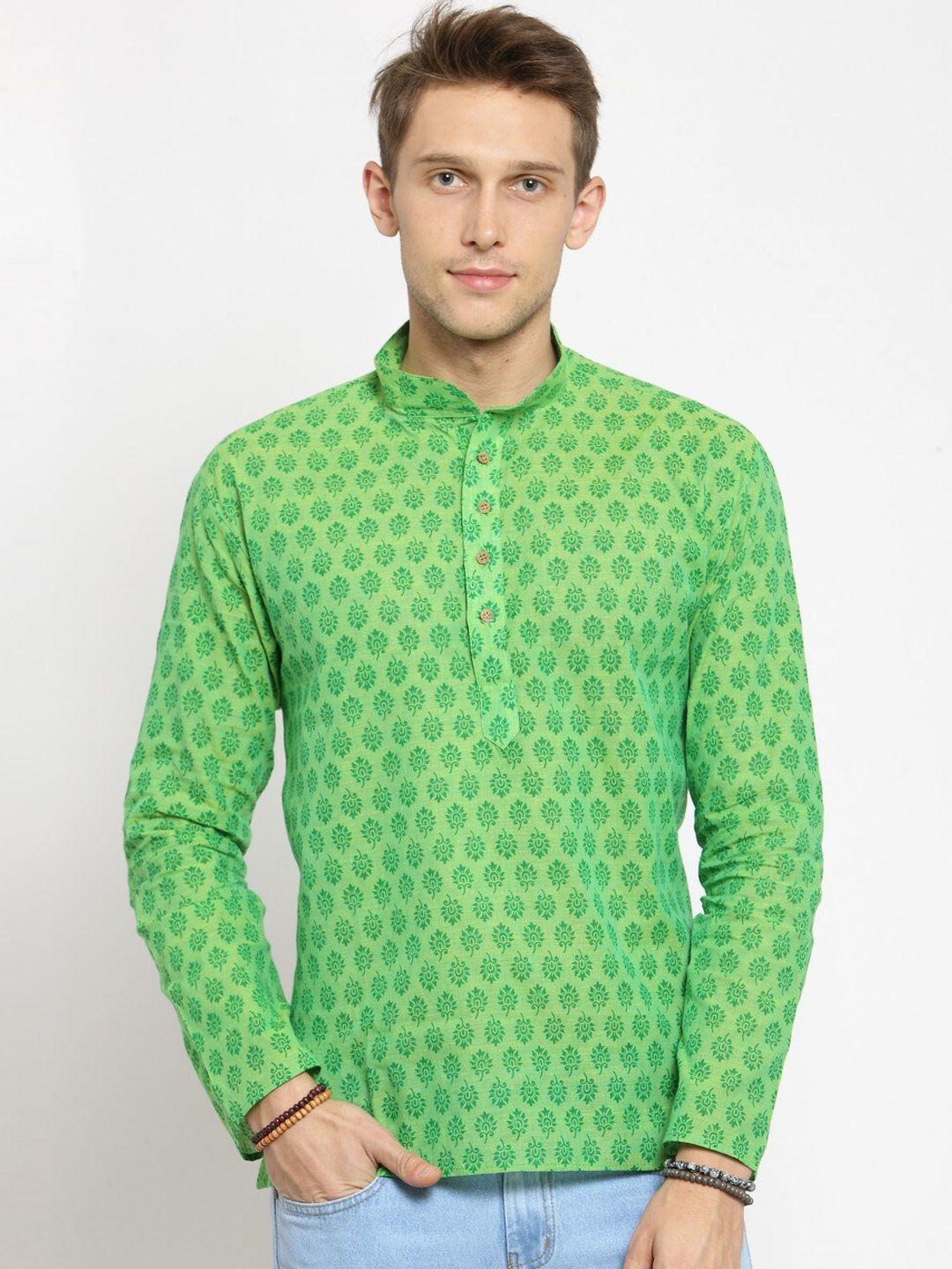 rg-designers-men-green-floral-printed-handloom-pathani-kurta