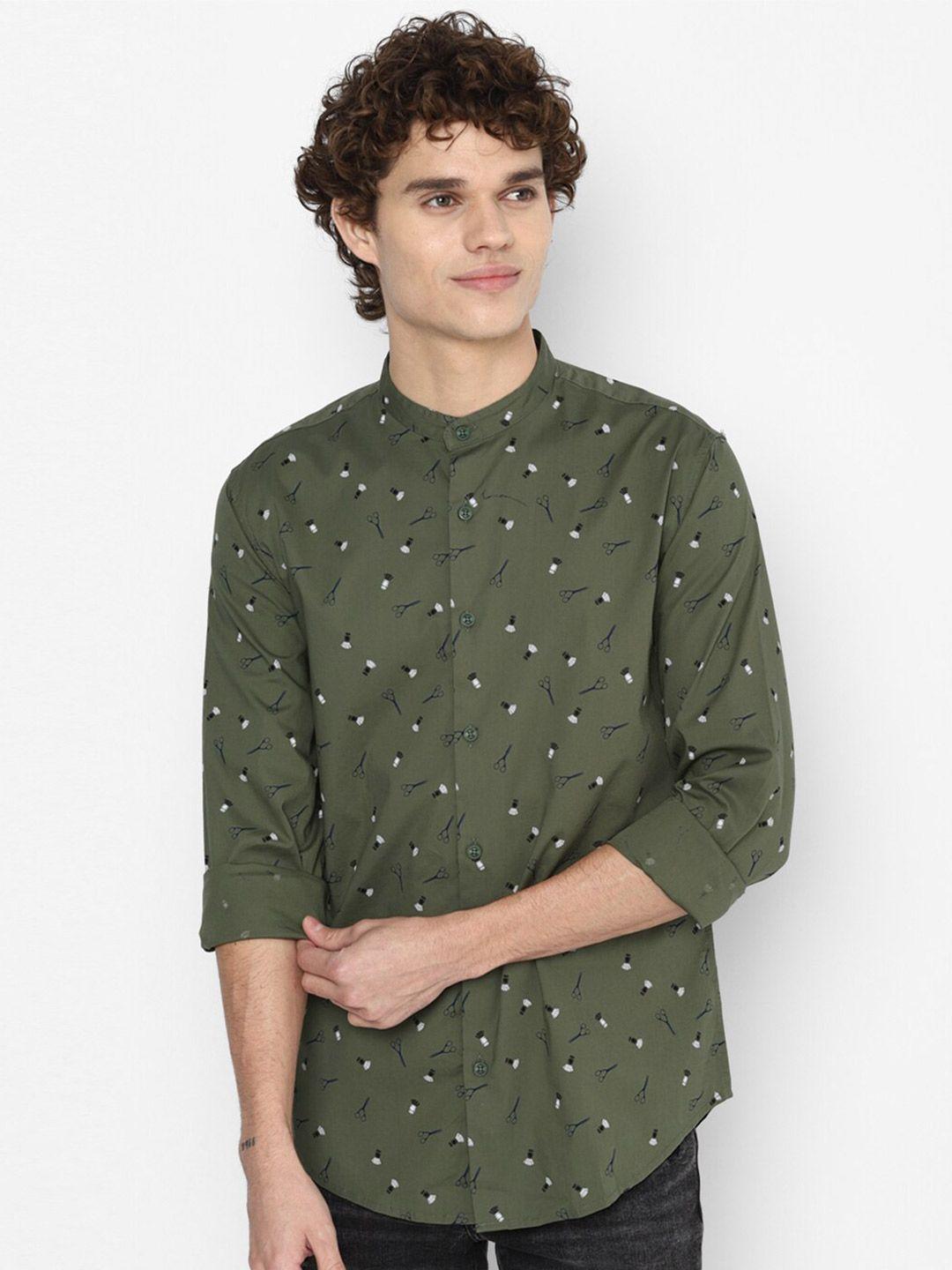 forever-21-men-olive-green-printed-casual-shirt