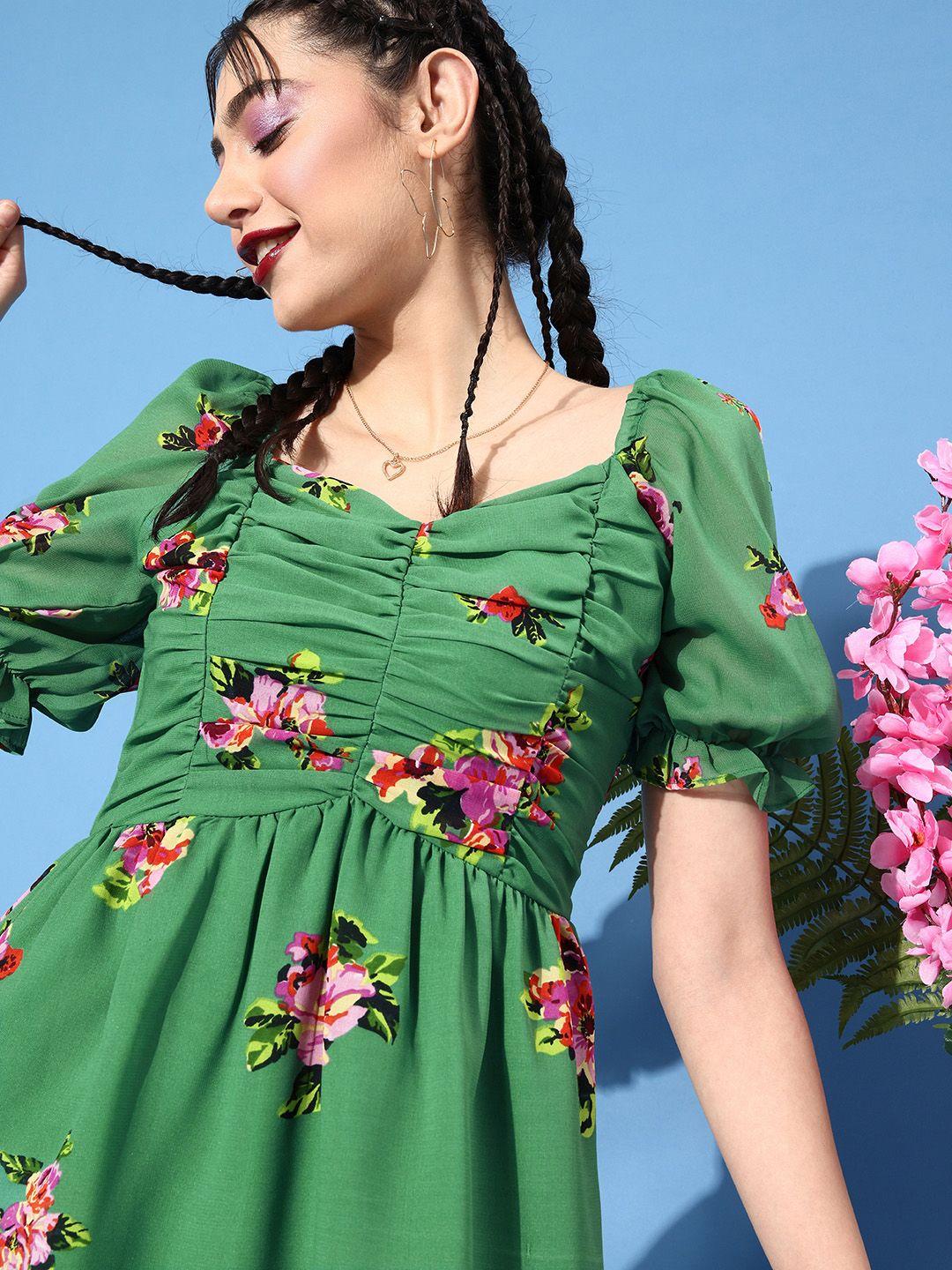 rare-women-gorgeous-green-floral-vacay-attire
