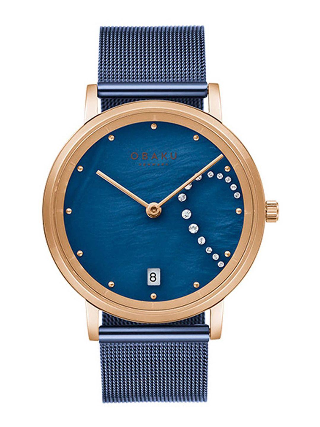 obaku-women-blue-brass-printed-dial-&-blue-stainless-steel-bracelet-style-straps-analogue-watch-v248lhvlml
