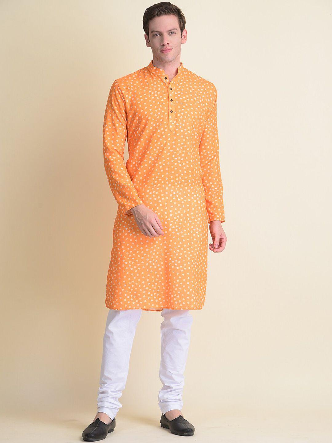 namaskar-men-yellow-geometric-printed-thread-work-kurta