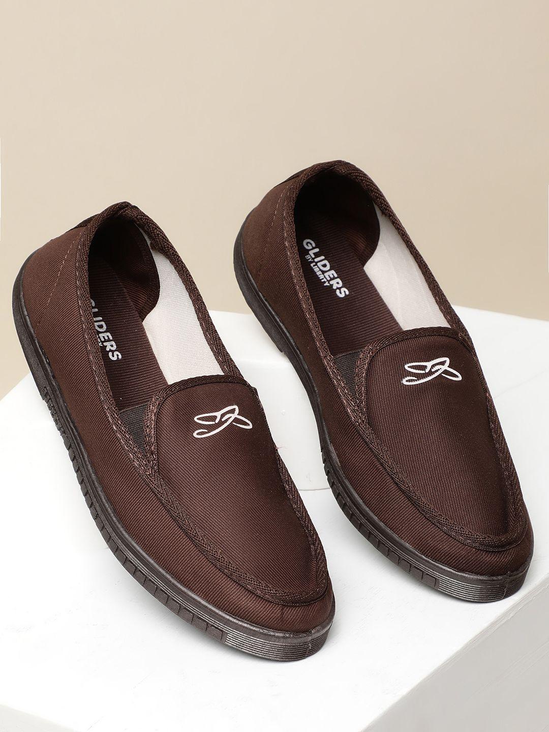 liberty-men-brown-printed-slip-on-sneakers