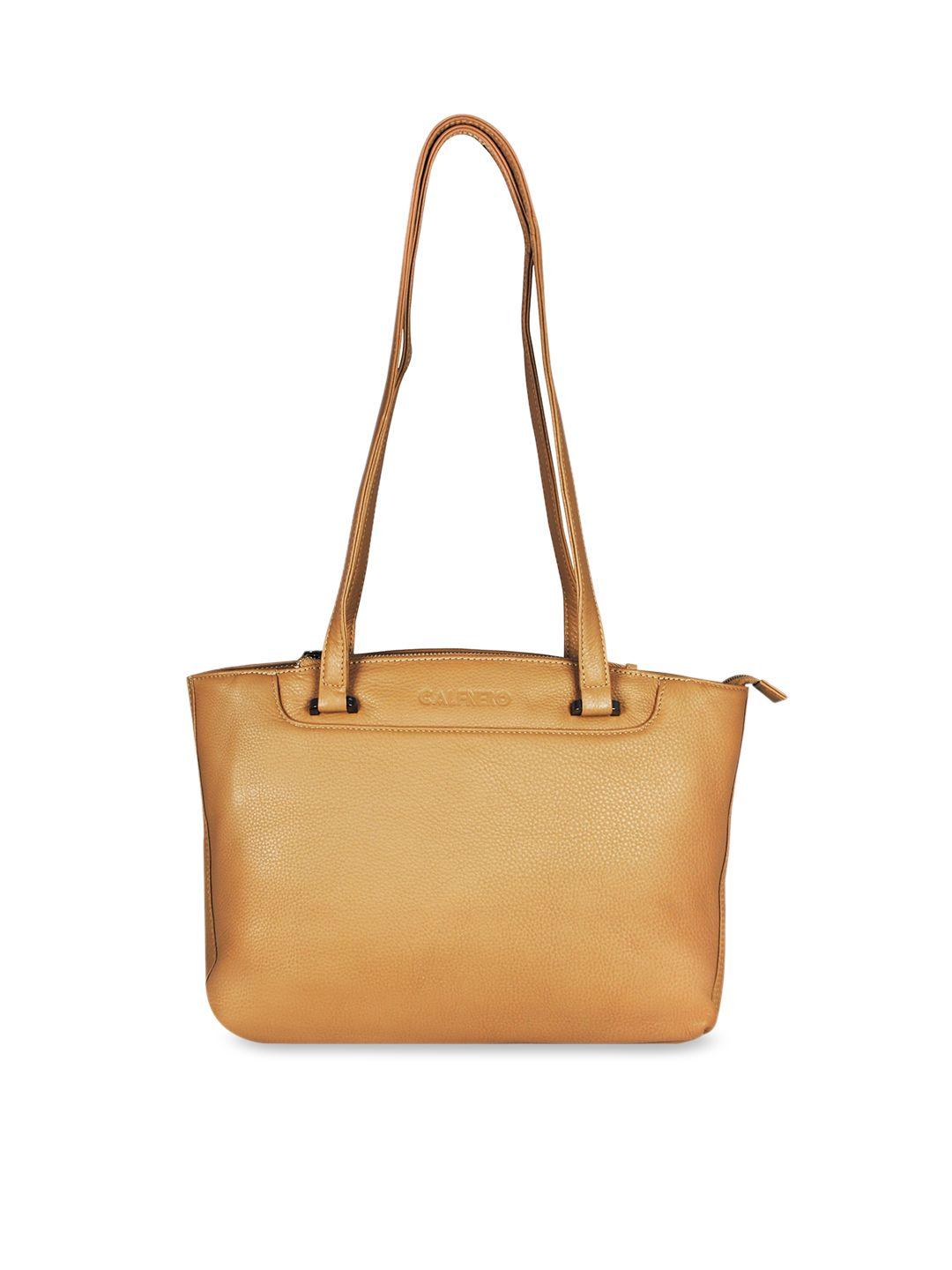 calfnero-beige-leather-structured-shoulder-bag
