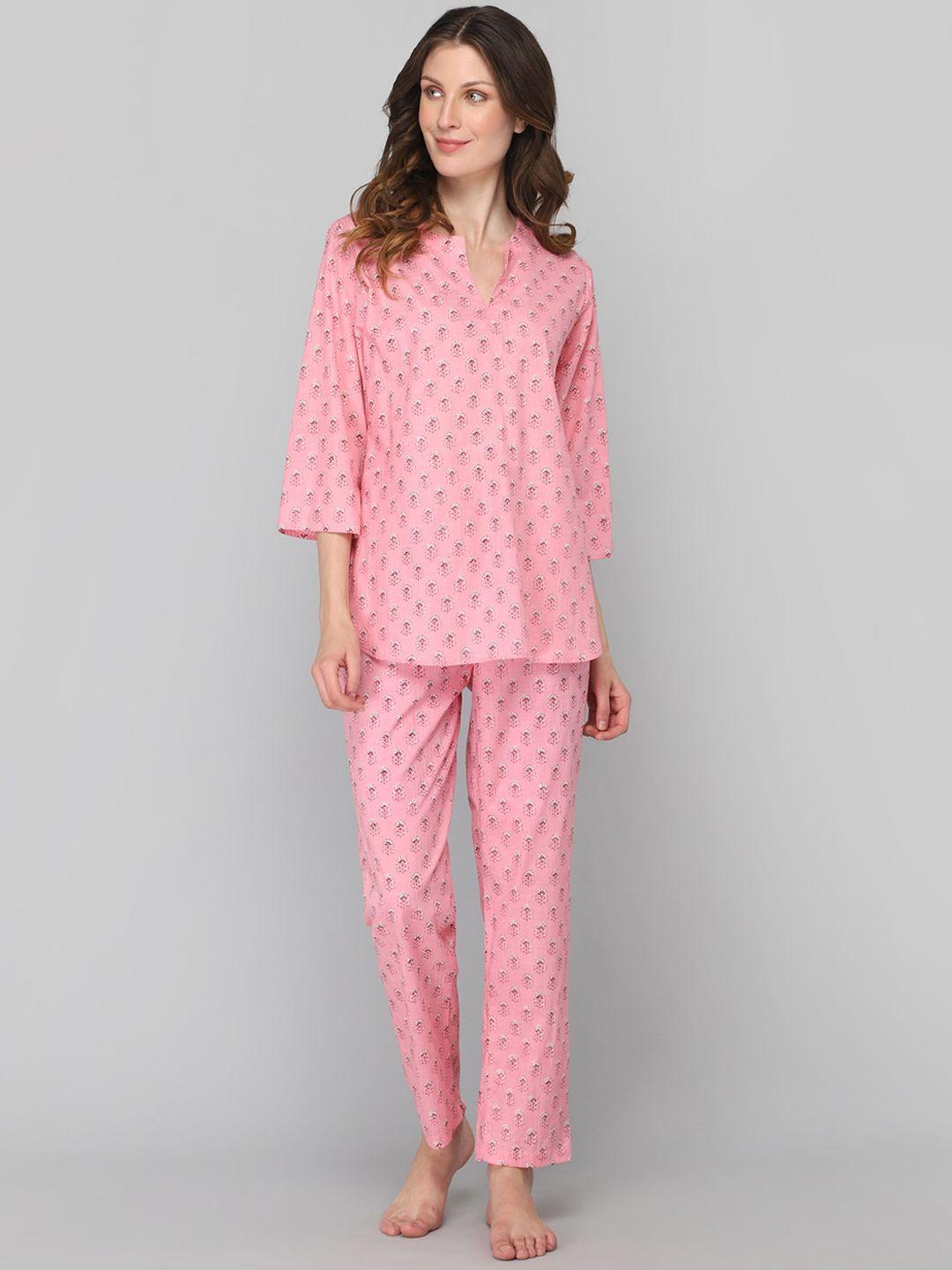 drape-in-vogue-women-pink-&-white-floral-printed-night-suit