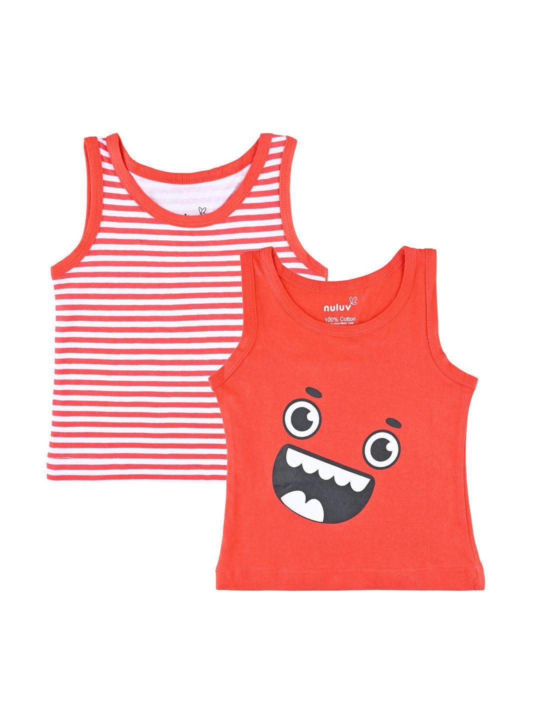 nuluv-boys-pack-of-2-red-&-white-printed-cotton-innerwear-vests