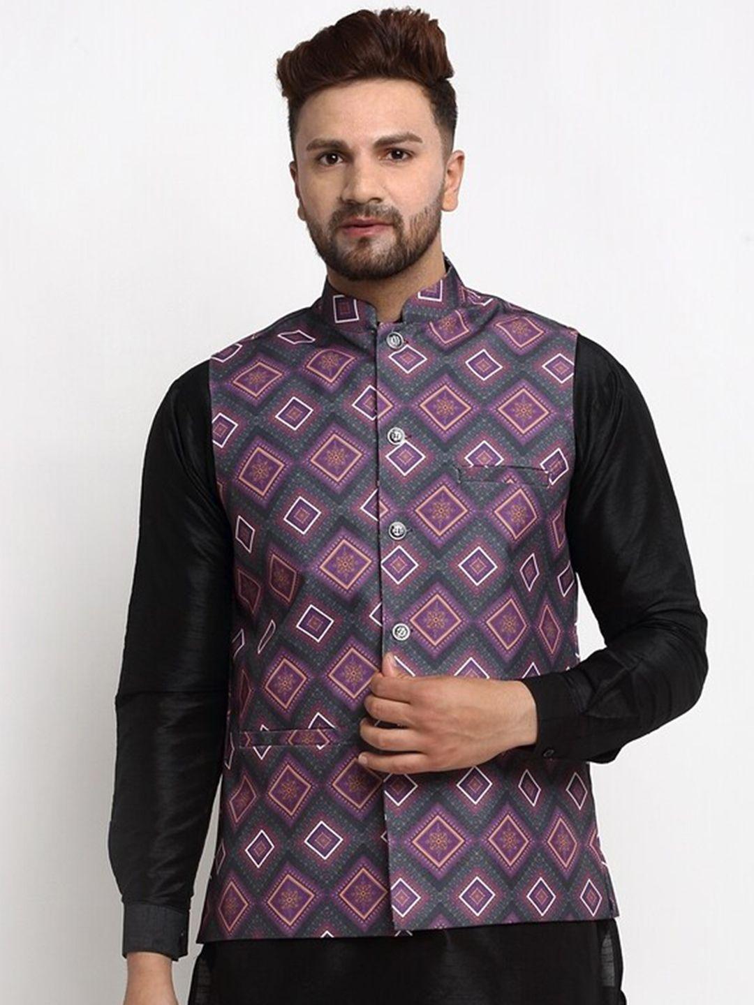 benstoke-men-purple-printed-woven-nehru-jackets