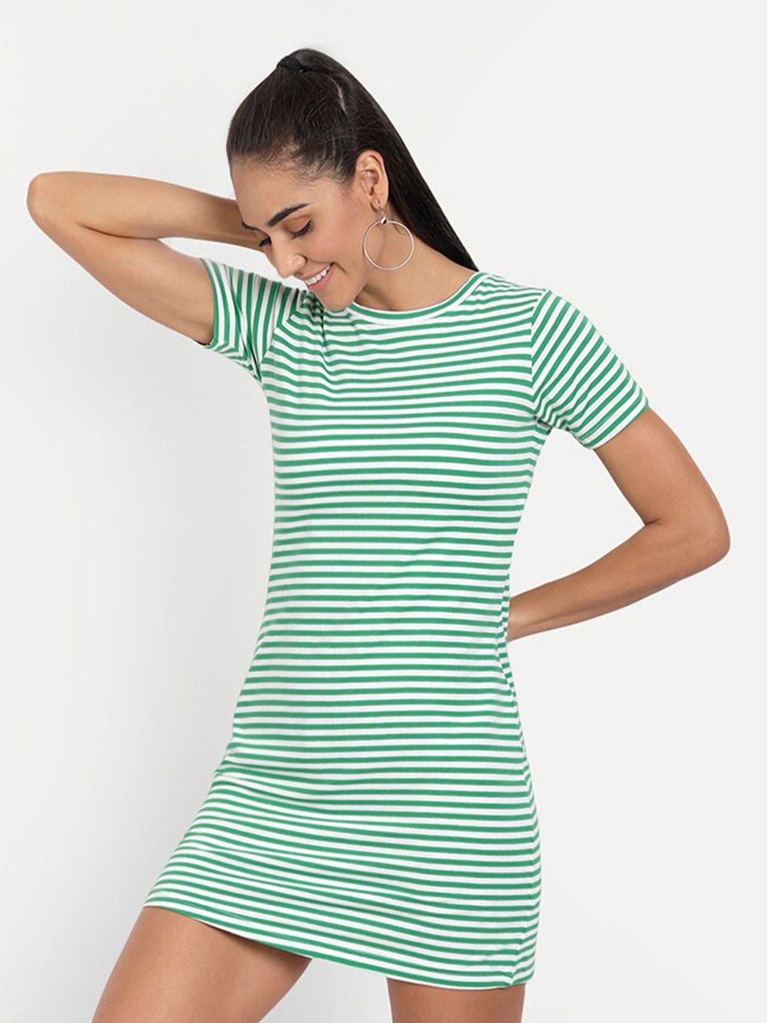 color-capital-green-striped-t-shirt-mini-dress