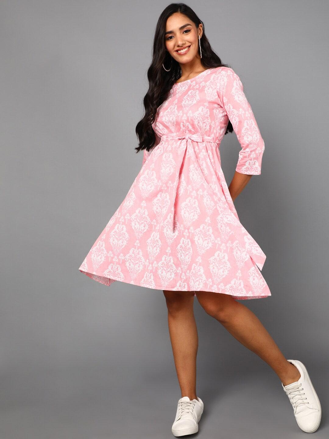 ahika-pink-&-pink-diamond-floral-dress