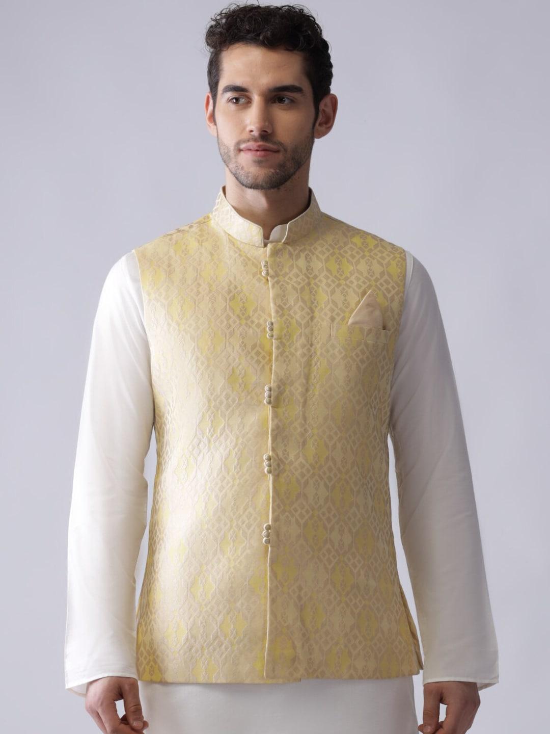 kisah-men-yellow-printed-woven-nehru-jackets