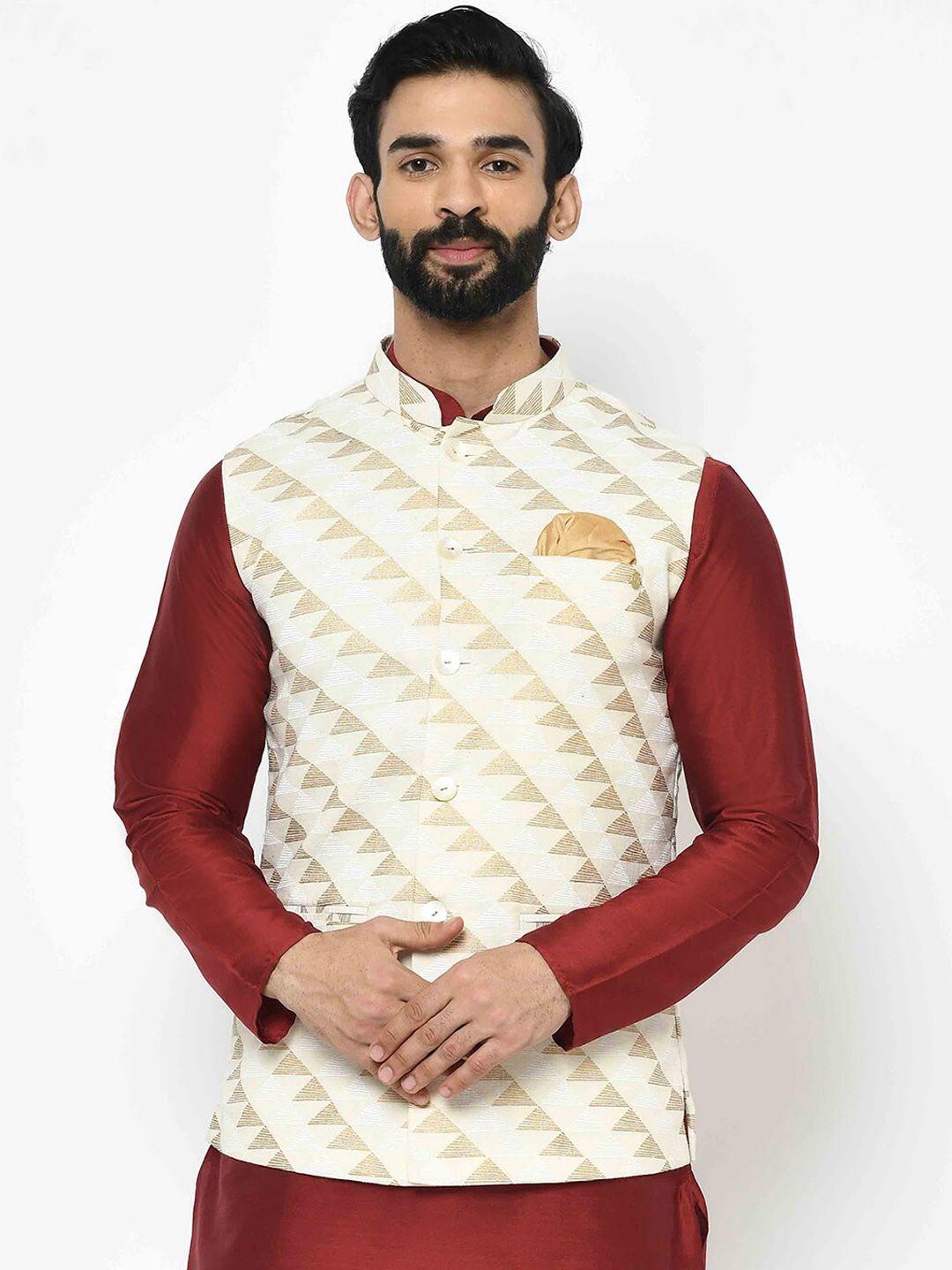 kisah-men-off-white-printed-nehru-jackets