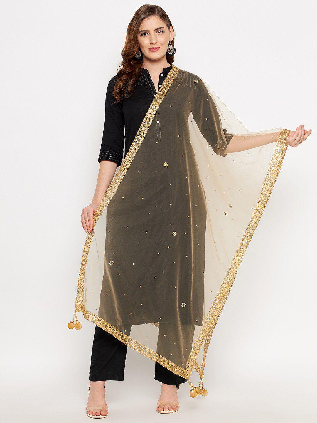clora-creation-gold-toned-ethnic-motifs-dupatta-with-sequinned
