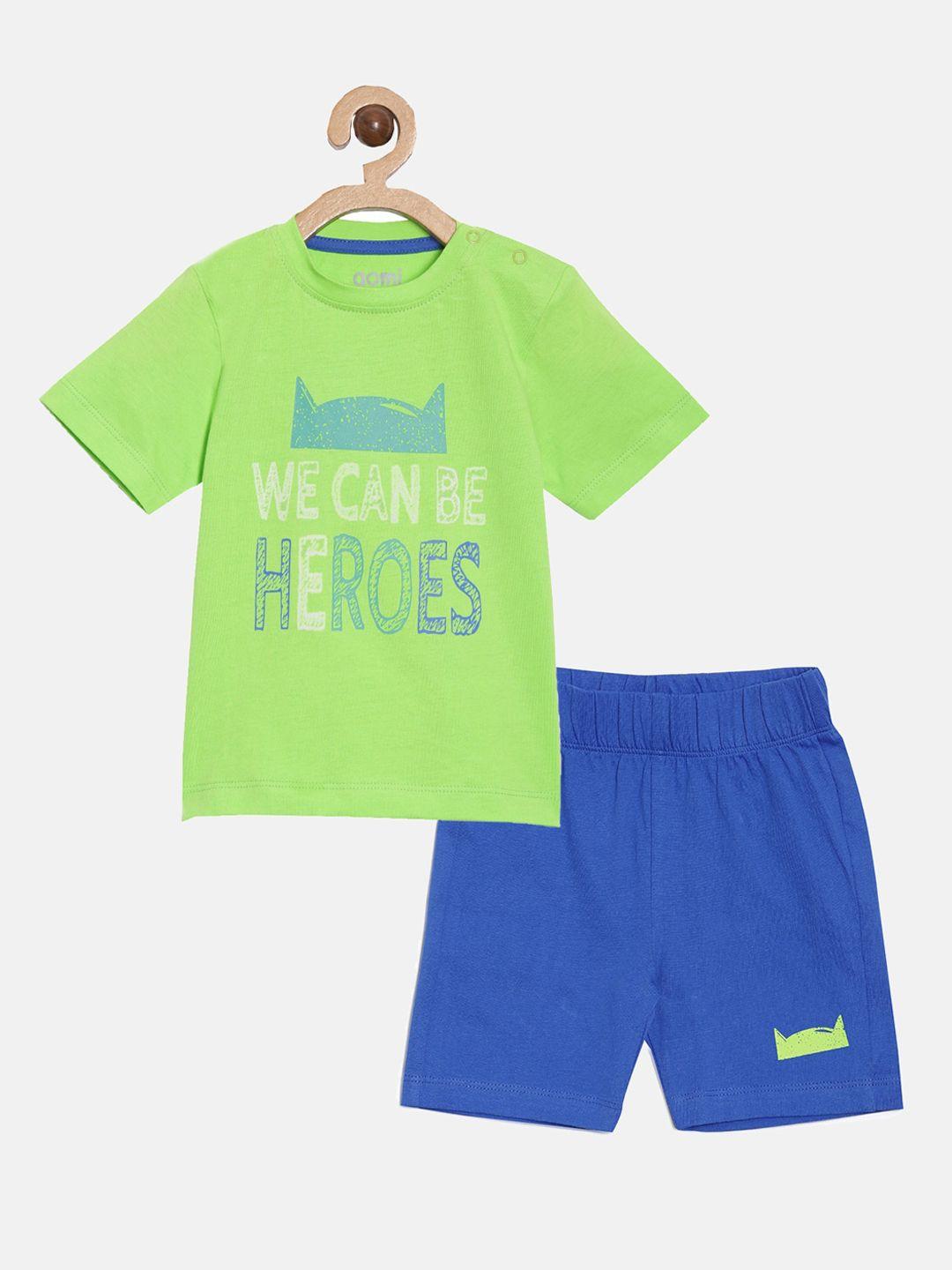 aomi-boys-green-&-blue-printed-t-shirt-with-shorts