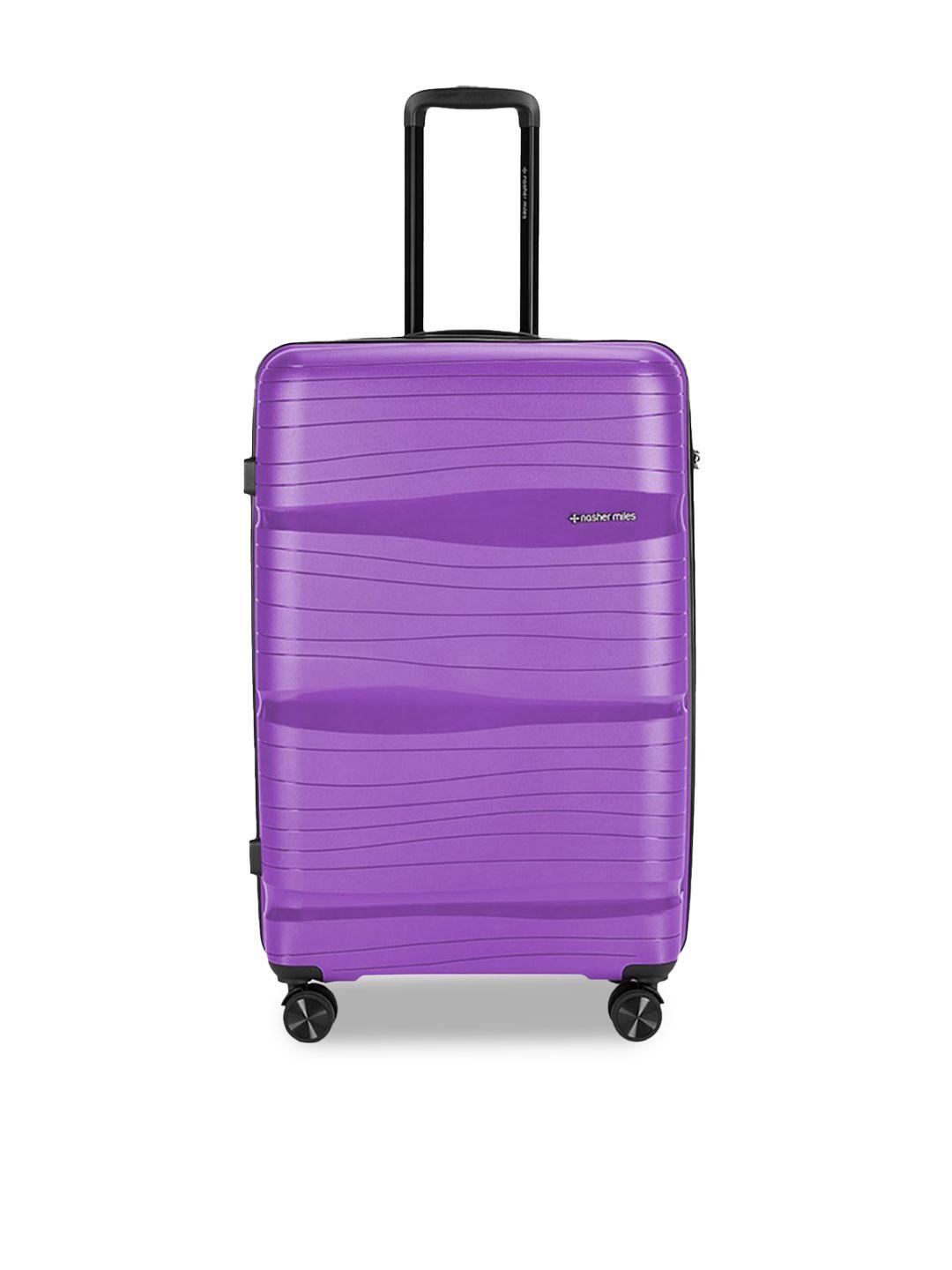 nasher-miles-purple-&-green-textured-hard-sided-large-trolley-bag