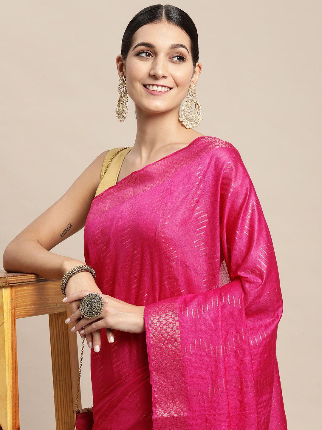 swatika-pink-&-golden-geometric-woven-design-bhagalpuri-saree