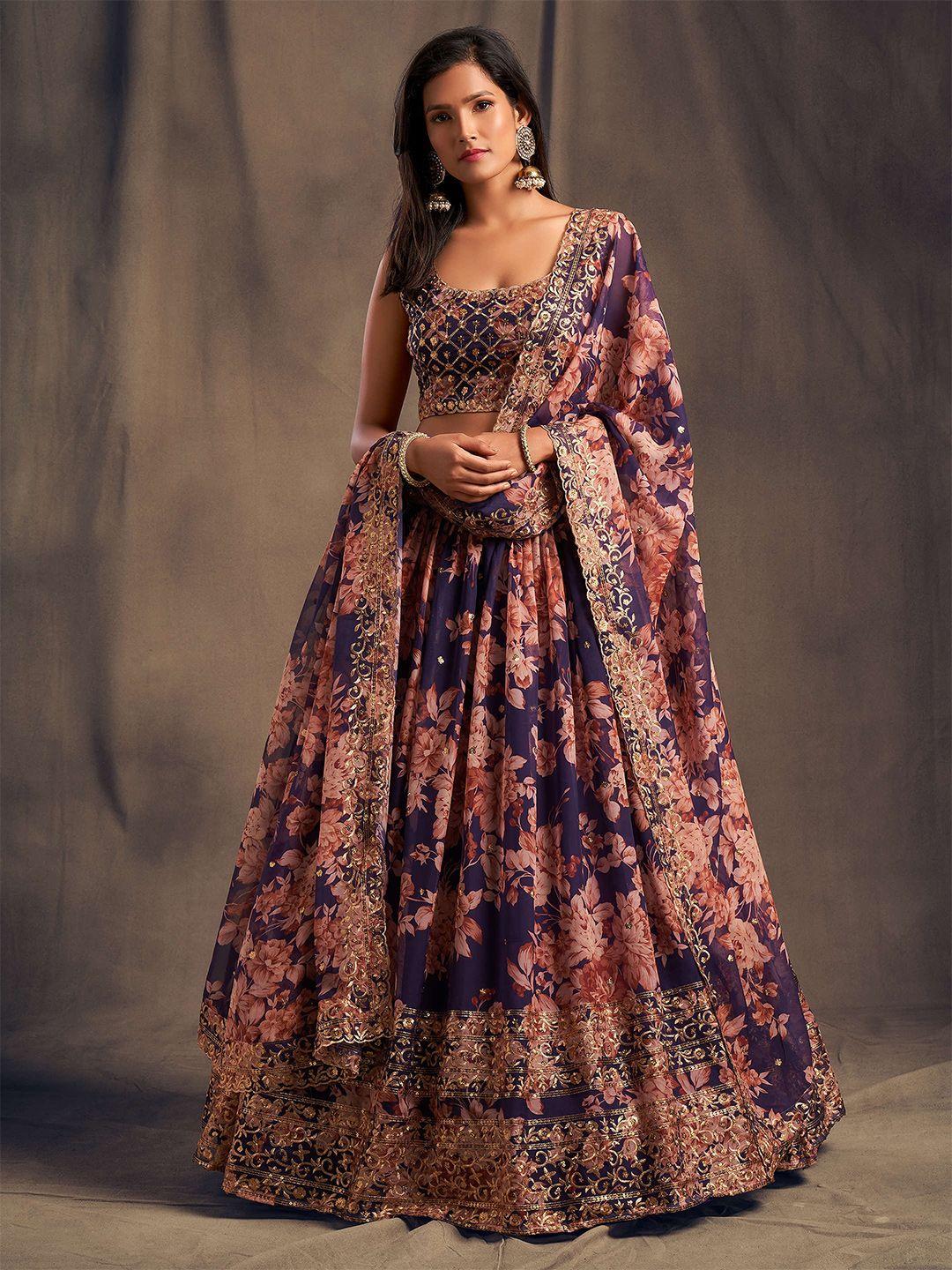 fabpixel-purple-&-pink-embroidered-sequinned-shibori-semi-stitched-lehenga-&-unstitched-blouse-with-dupatta