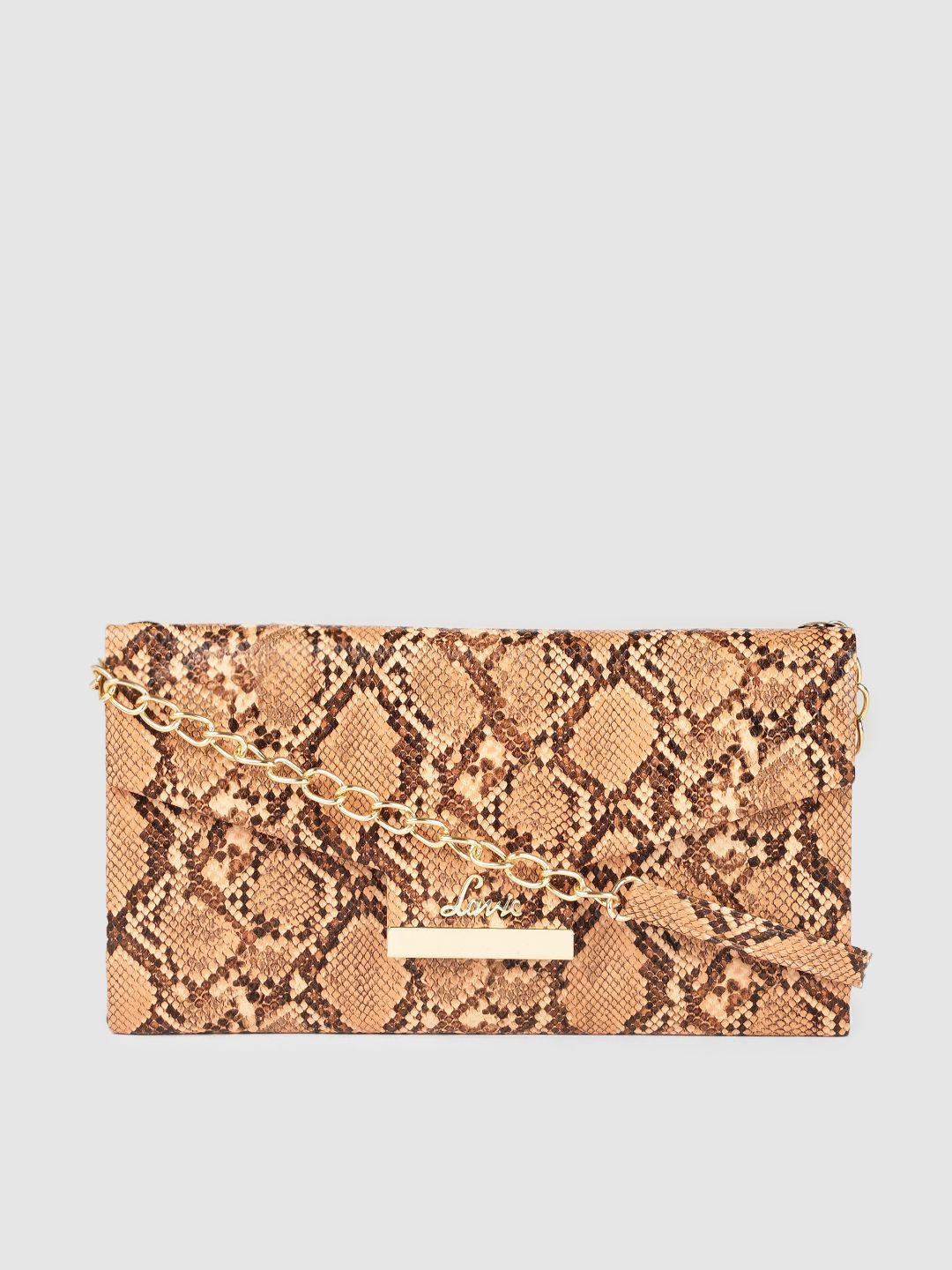 lavie-women-brown-textured-envelope-clutch
