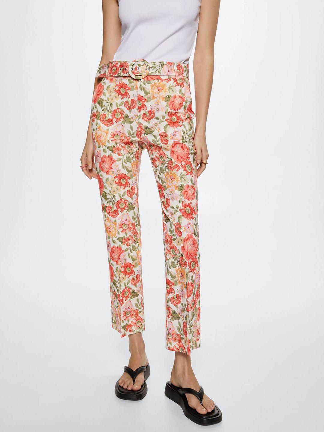 mango-women-off-white-floral-printed-trousers
