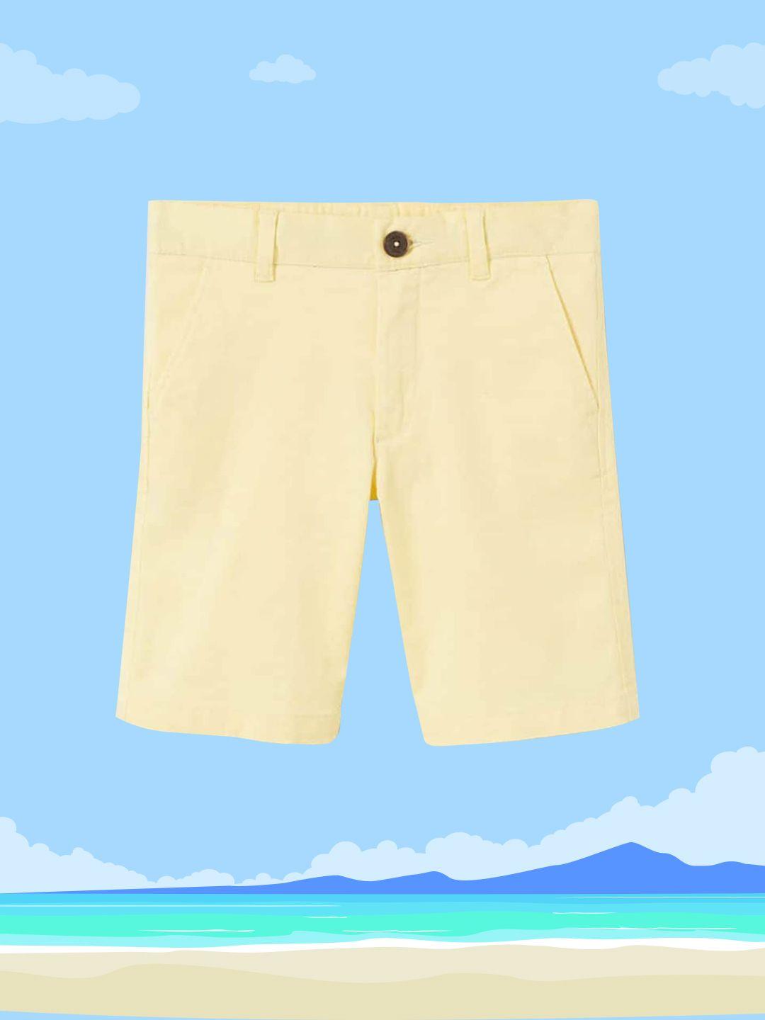 mango-kids-boys-yellow-solid-shorts