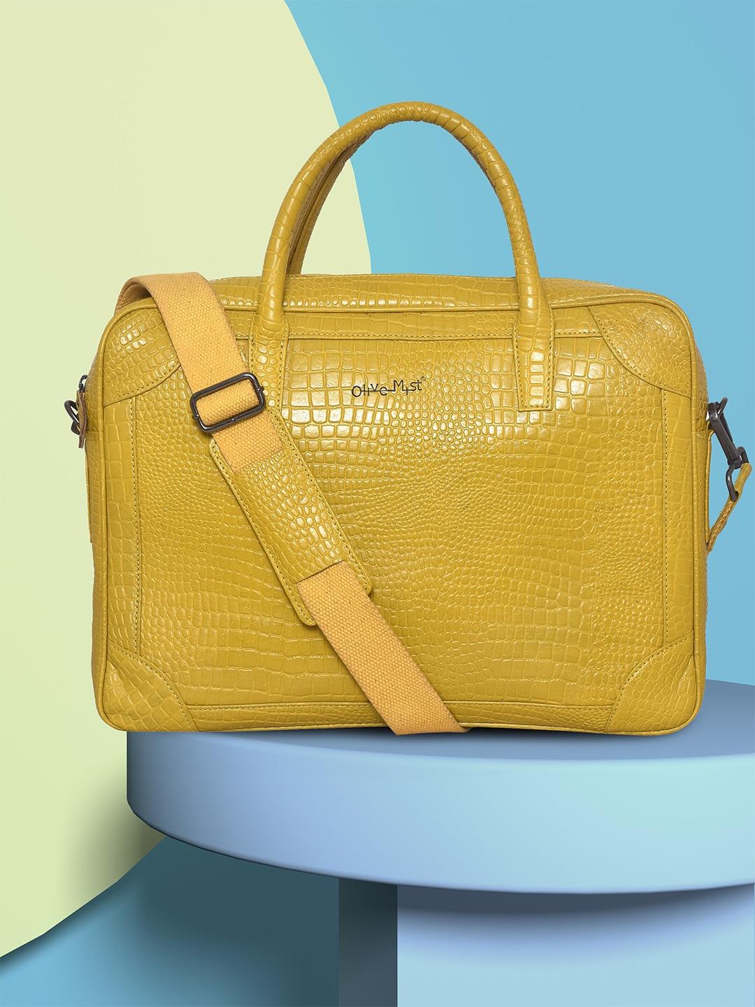 olive-mist-unisex-mustard-textured-leather-laptop-bag