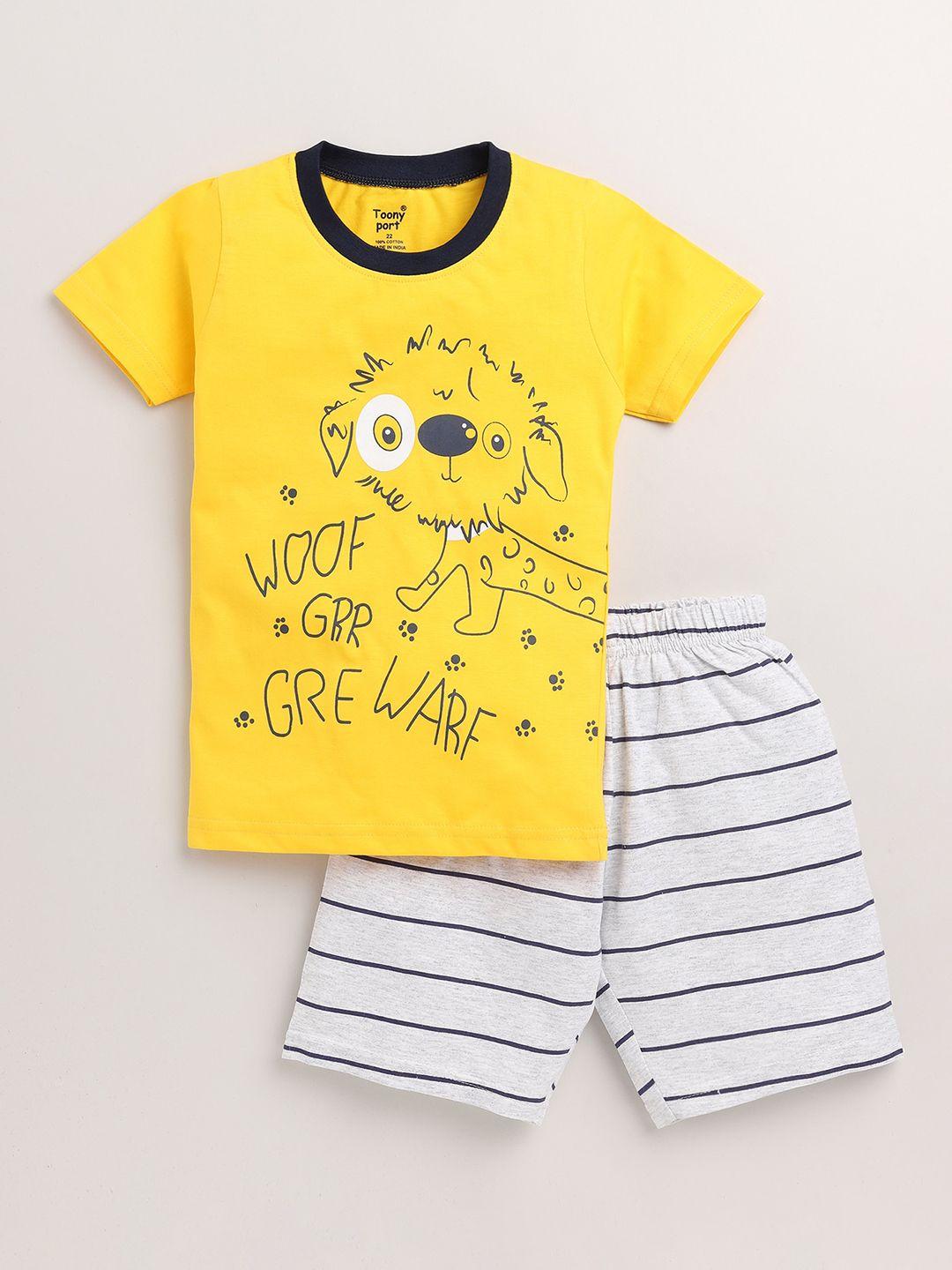 toonyport-boys-yellow-&-white-printed-cotton-blend-clothing-set