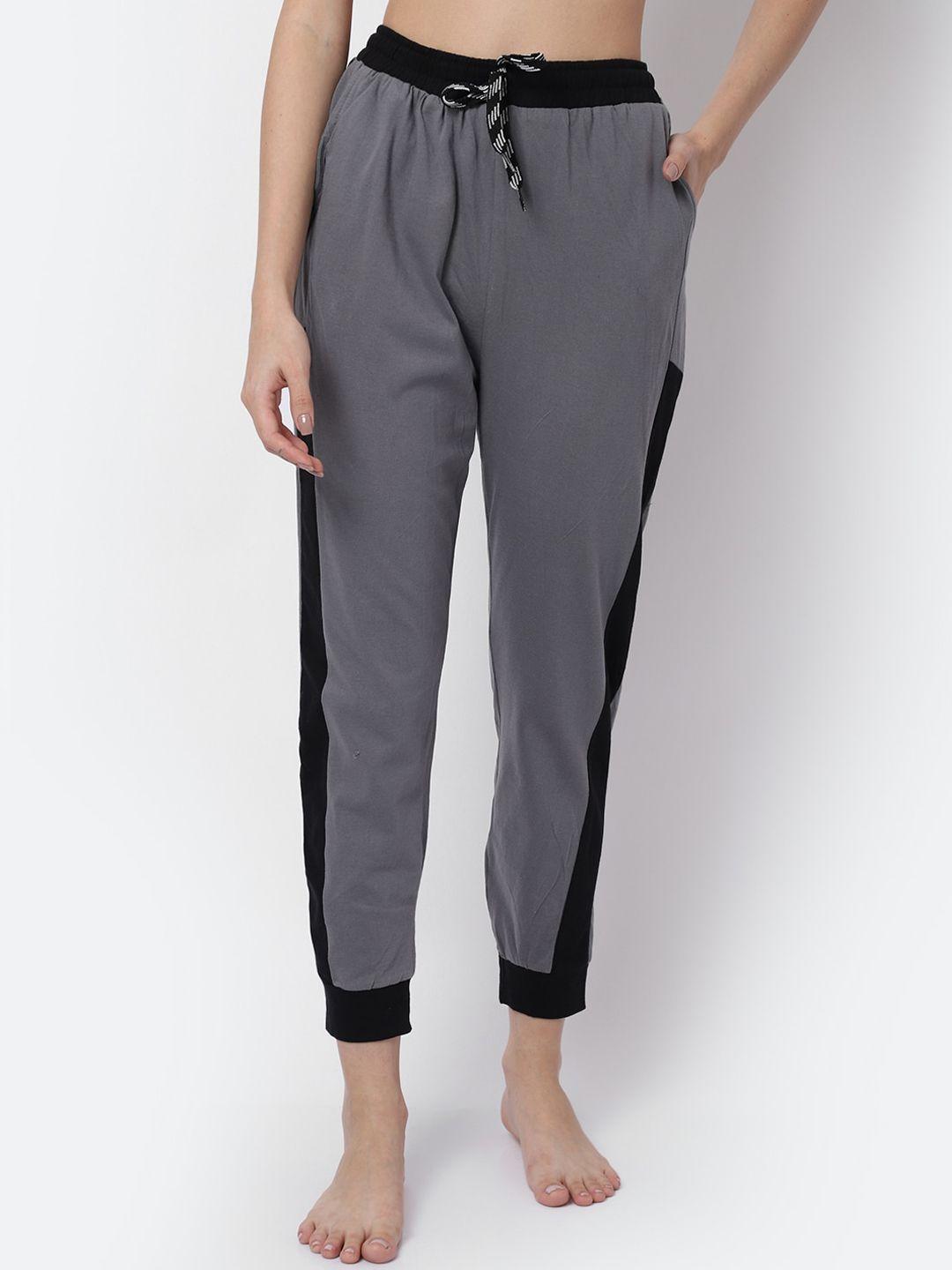 claura-women-grey-solid-cotton-lounge-pants