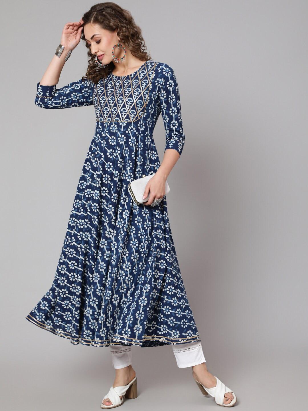 glam-roots-women-blue-printed-flared-sleeves-thread-work-indigo-anarkali-kurta