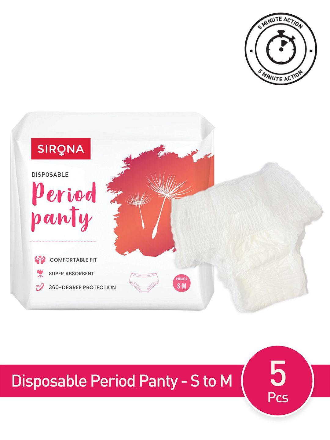 sirona-super-absorbent-360-degree-protection-disposable-period-panties-s-m---5-pcs
