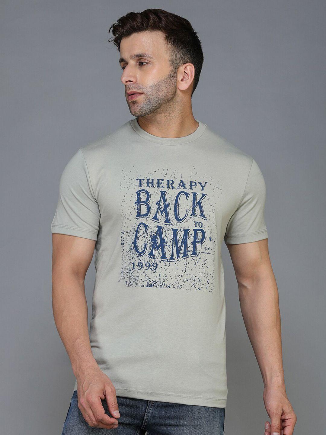 tqs-men-beige-typography-printed-raw-edge-t-shirt