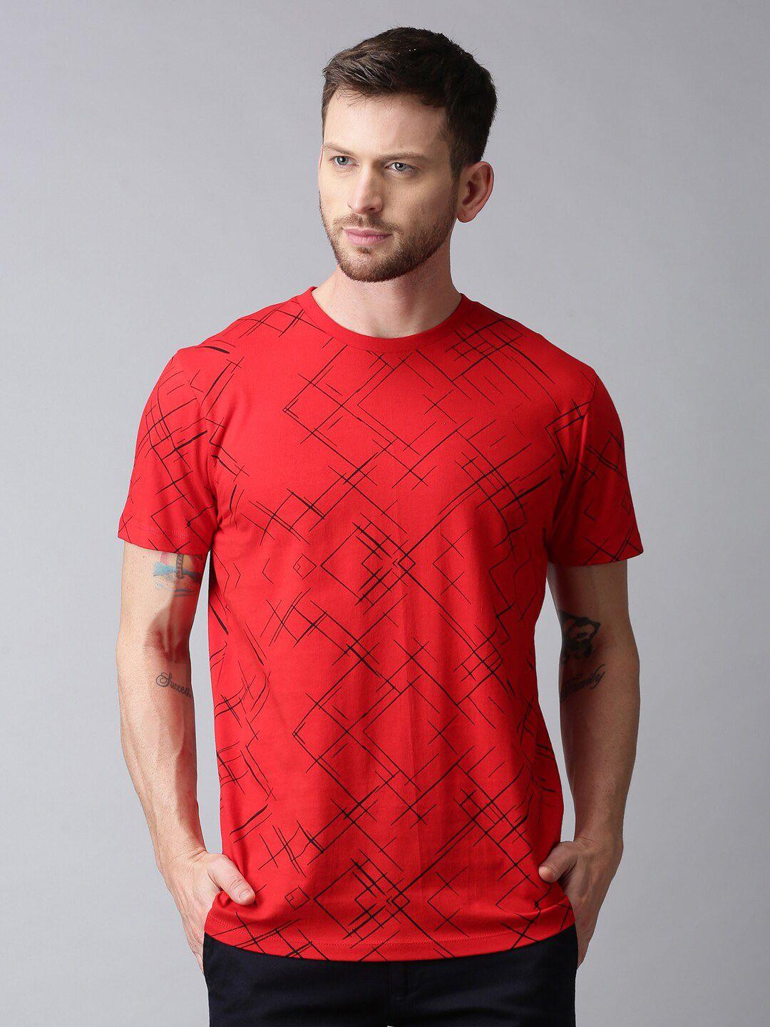urgear-men-red-printed-t-shirt