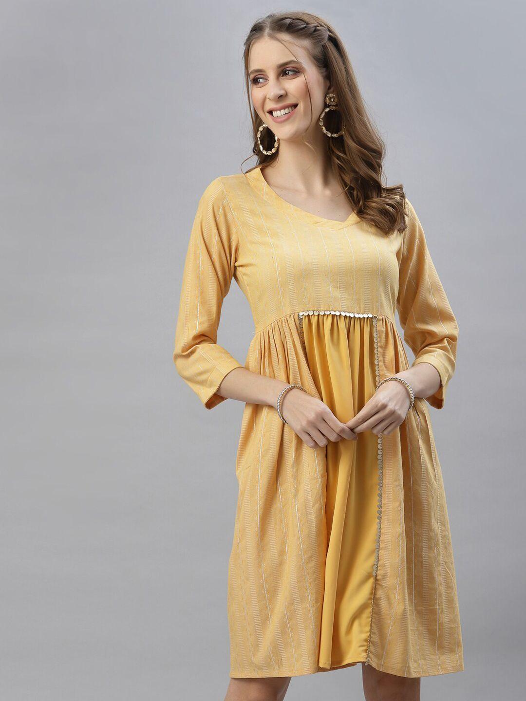 serona-fabrics-mustard-yellow-ethnic-a-line-dress