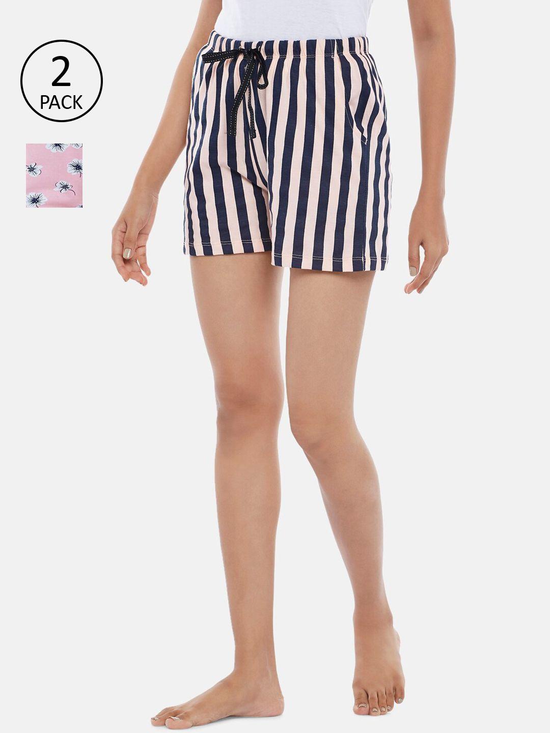 dreamz-by-pantaloons-women-multicoloured-striped-lounge-shorts