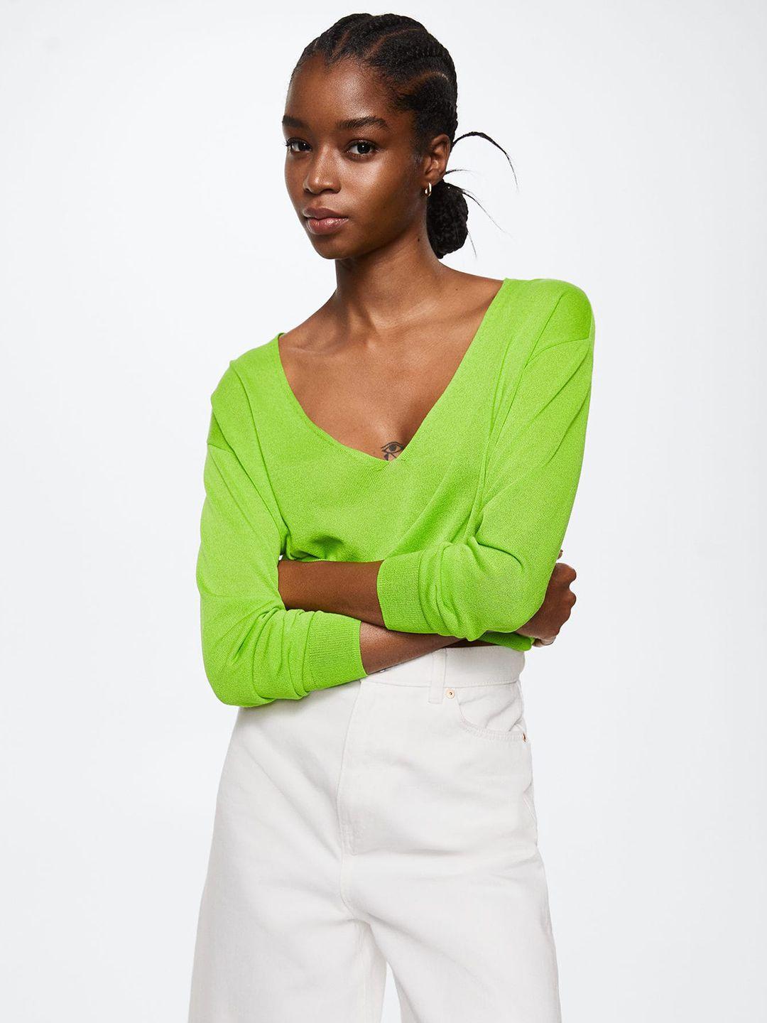 mango-women-lime-green-knitted-pullover
