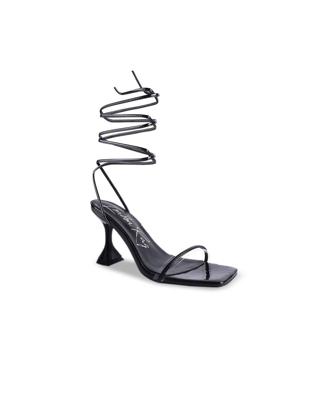 london-rag-black-party-block-heel-sandals