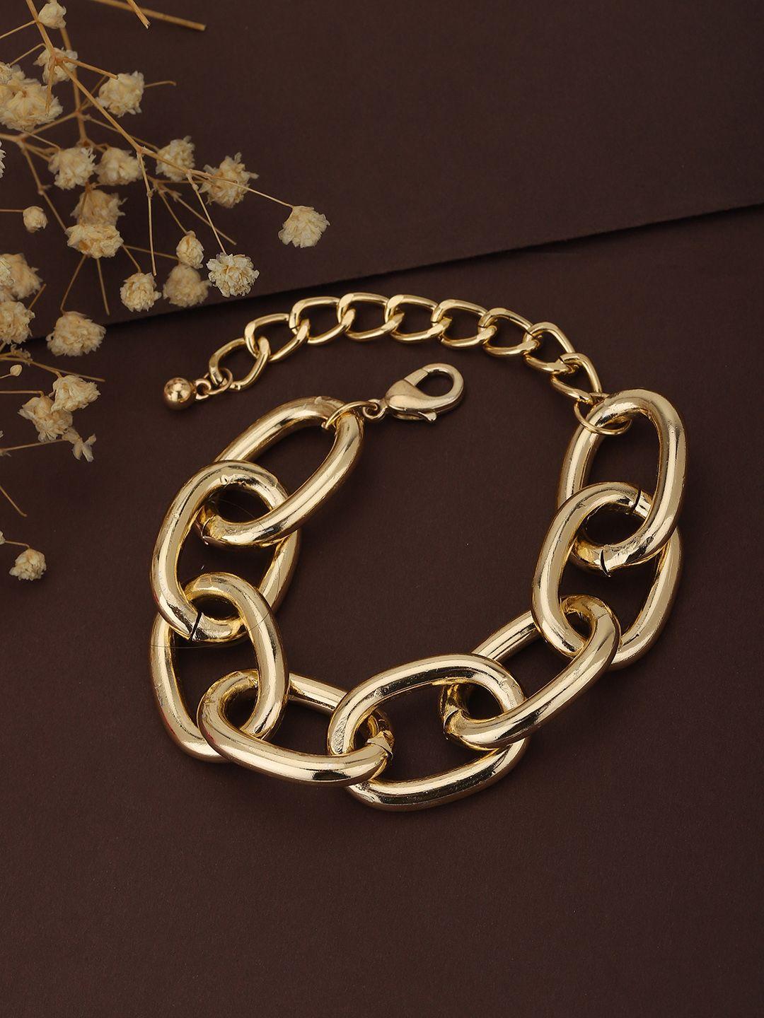 carlton-london-women-gold-toned-rose-gold-plated-link-bracelet