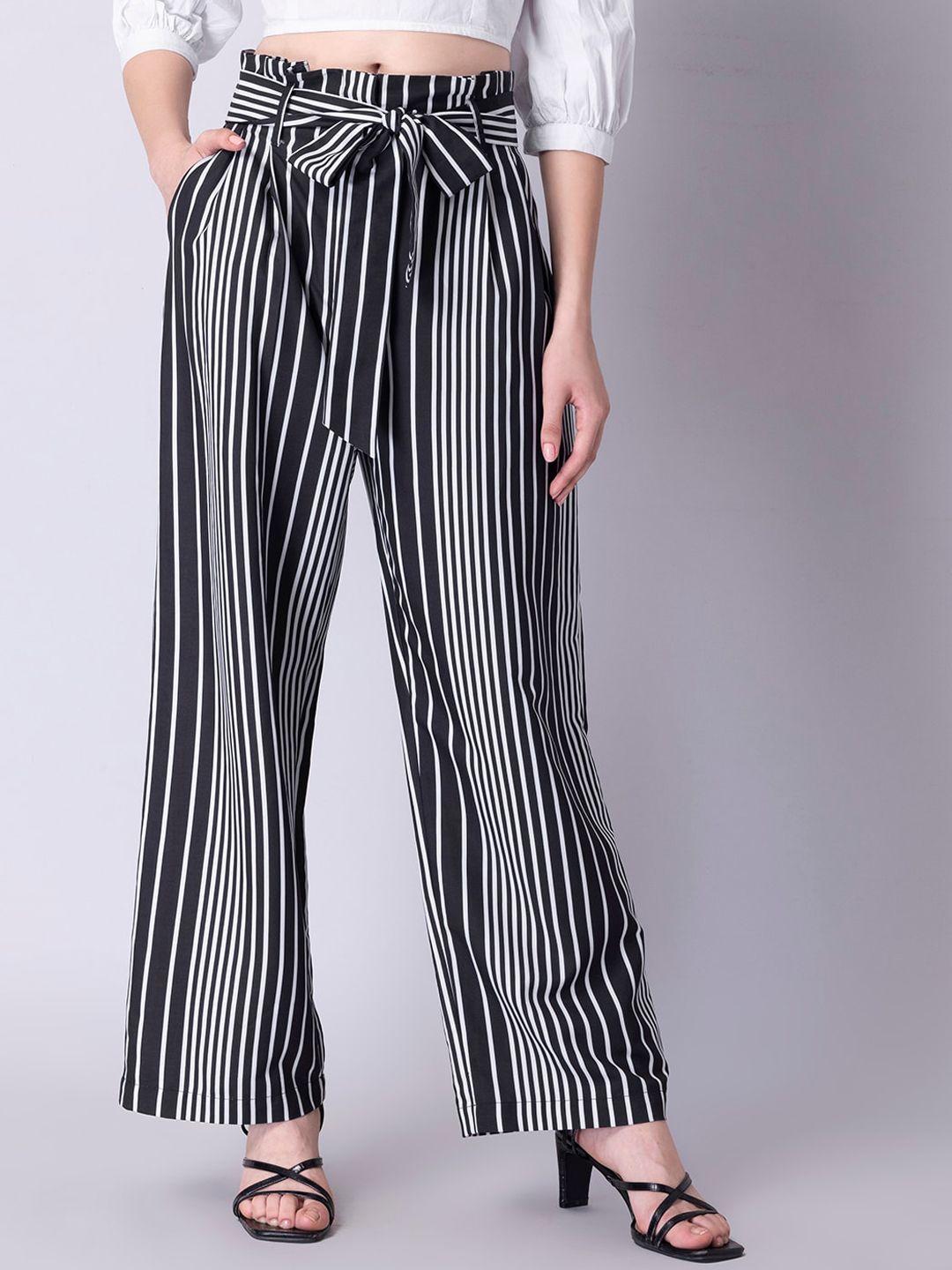 faballey-women-black-striped-pleated-trousers