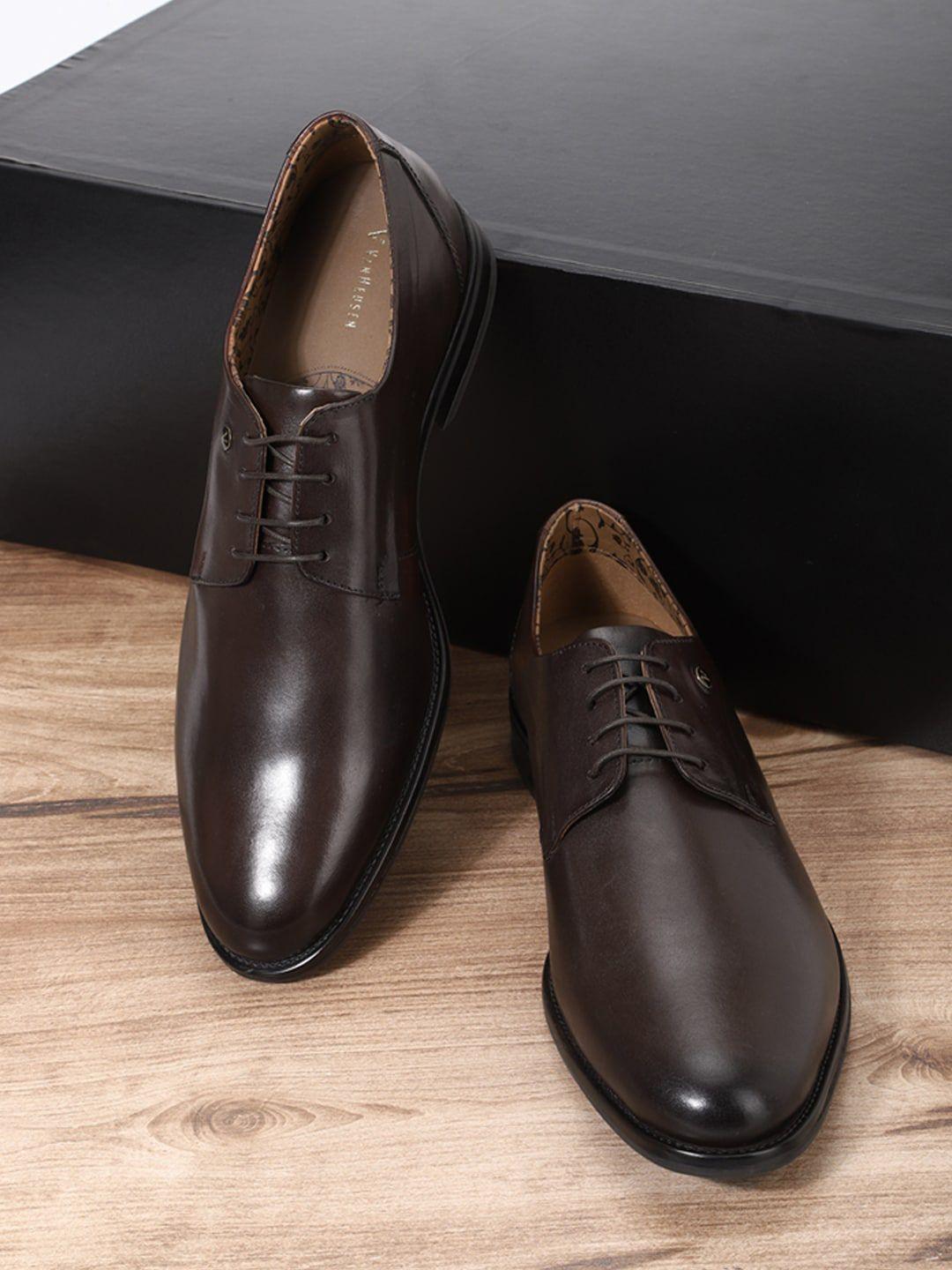 van-heusen-men-brown-textured-leather-formal-derbys