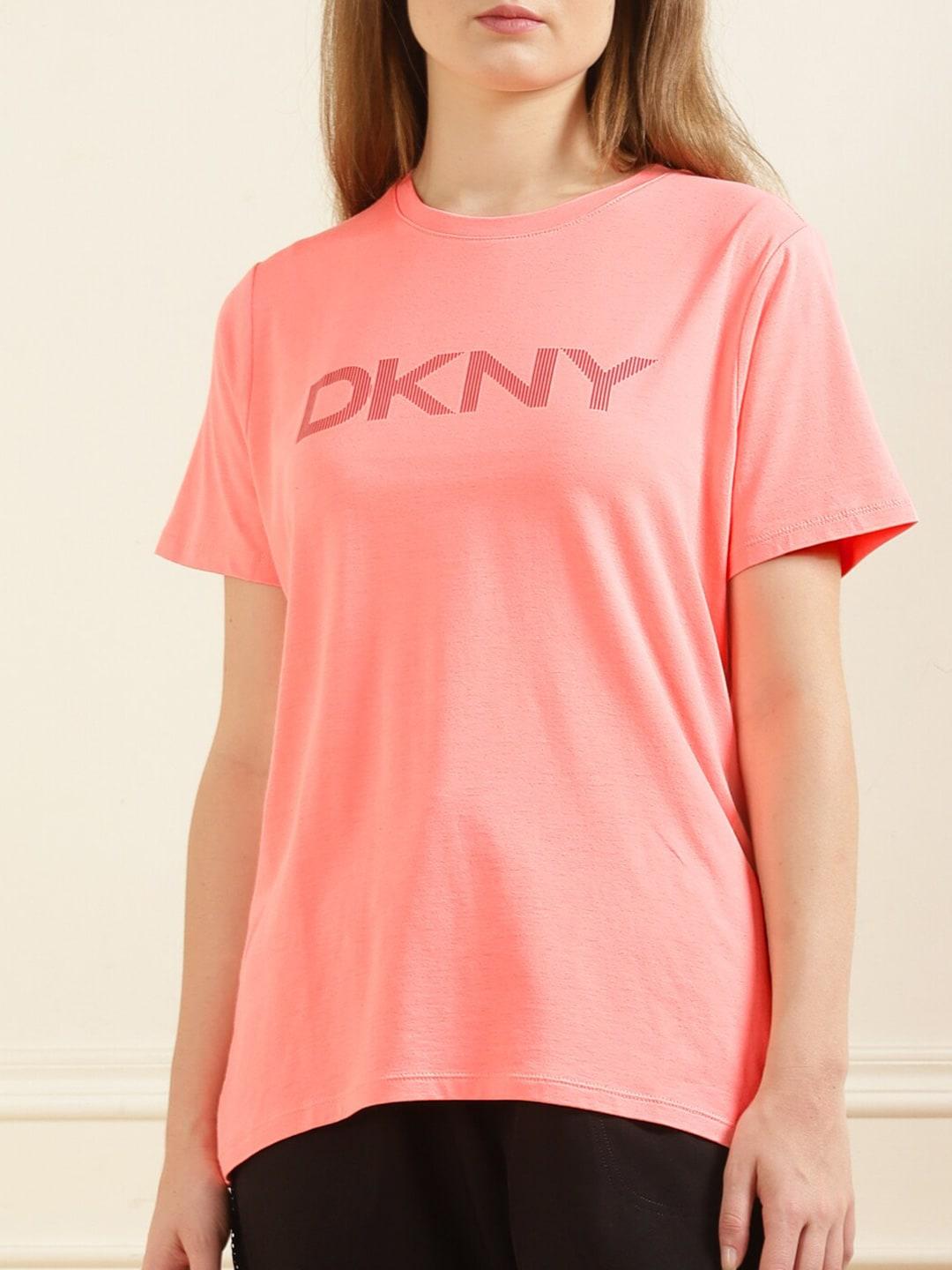 dkny-women-coral-printed-top