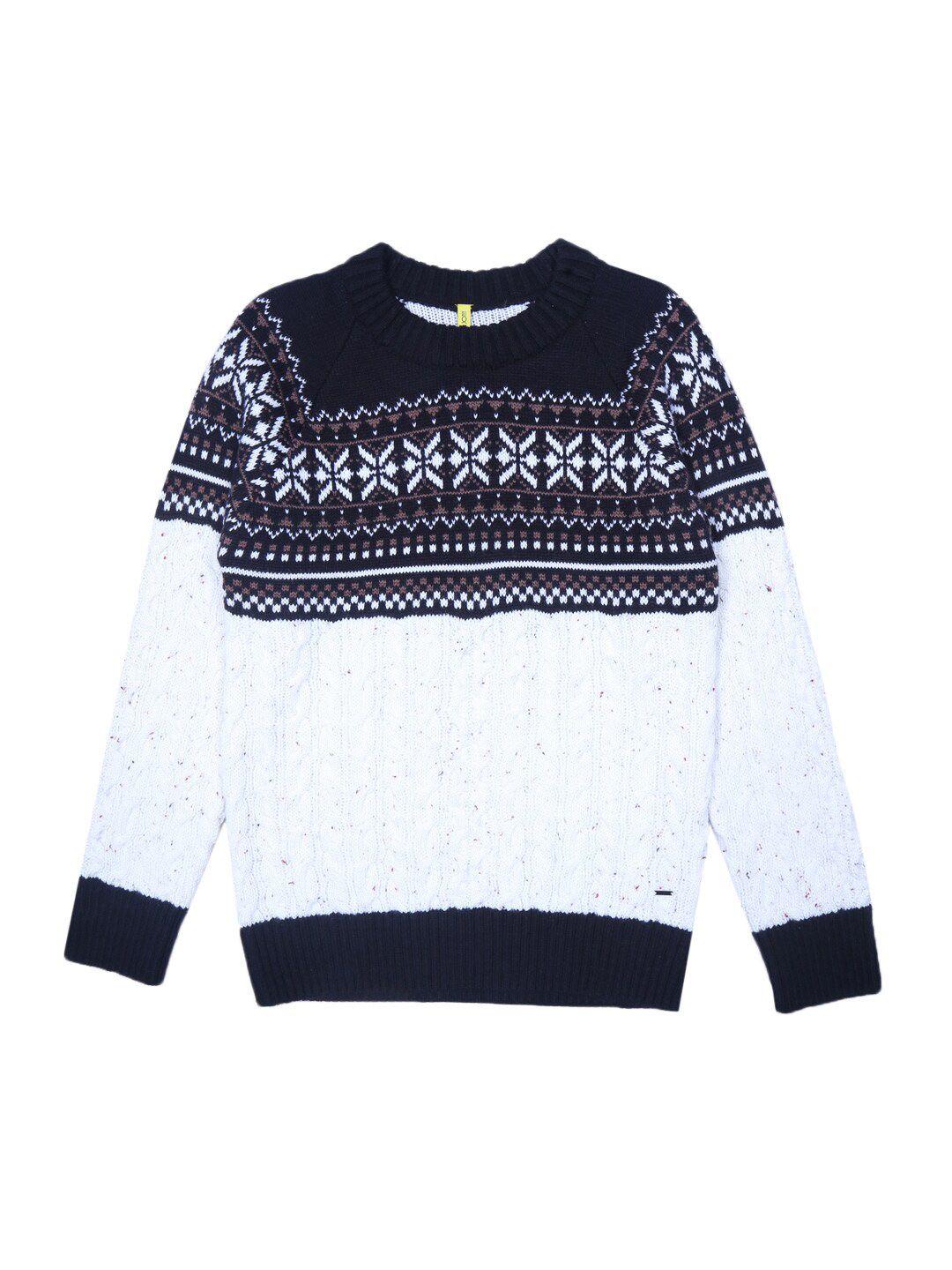 gini-and-jony-boys-white-&-navy-blue--pullover-sweater