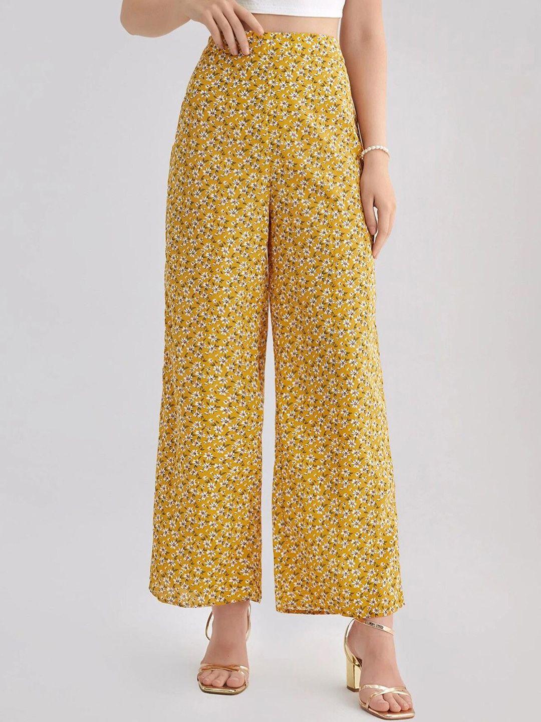 kotty-women-multicoloured-floral-printed-relaxed-high-rise-easy-wash-trousers