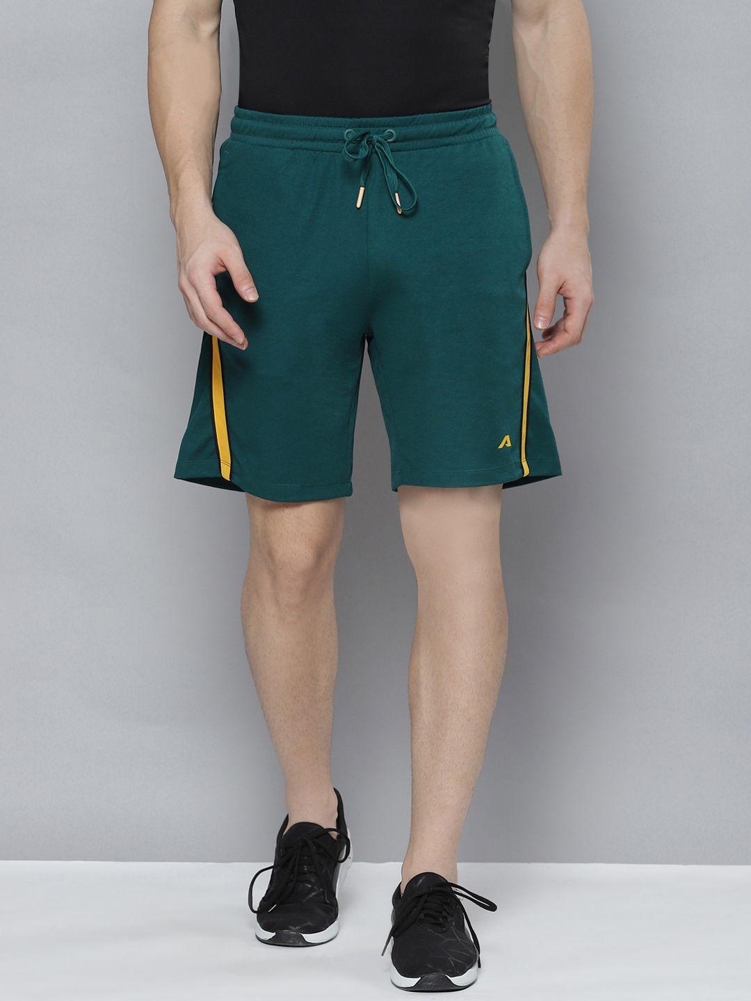 alcis-men-green-solid-shorts