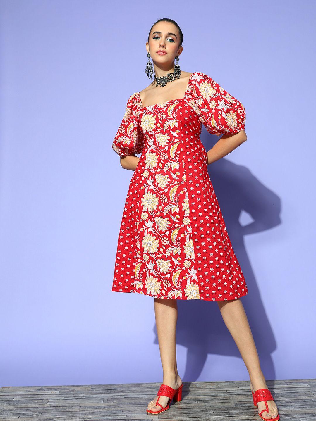 anouk-women-red-ethnic-motifs-back-details-dress