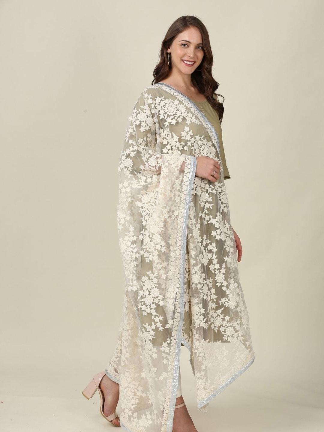 dupatta-bazaar-women's-off-white-embroidered-dupatta-with-silver-dupatta