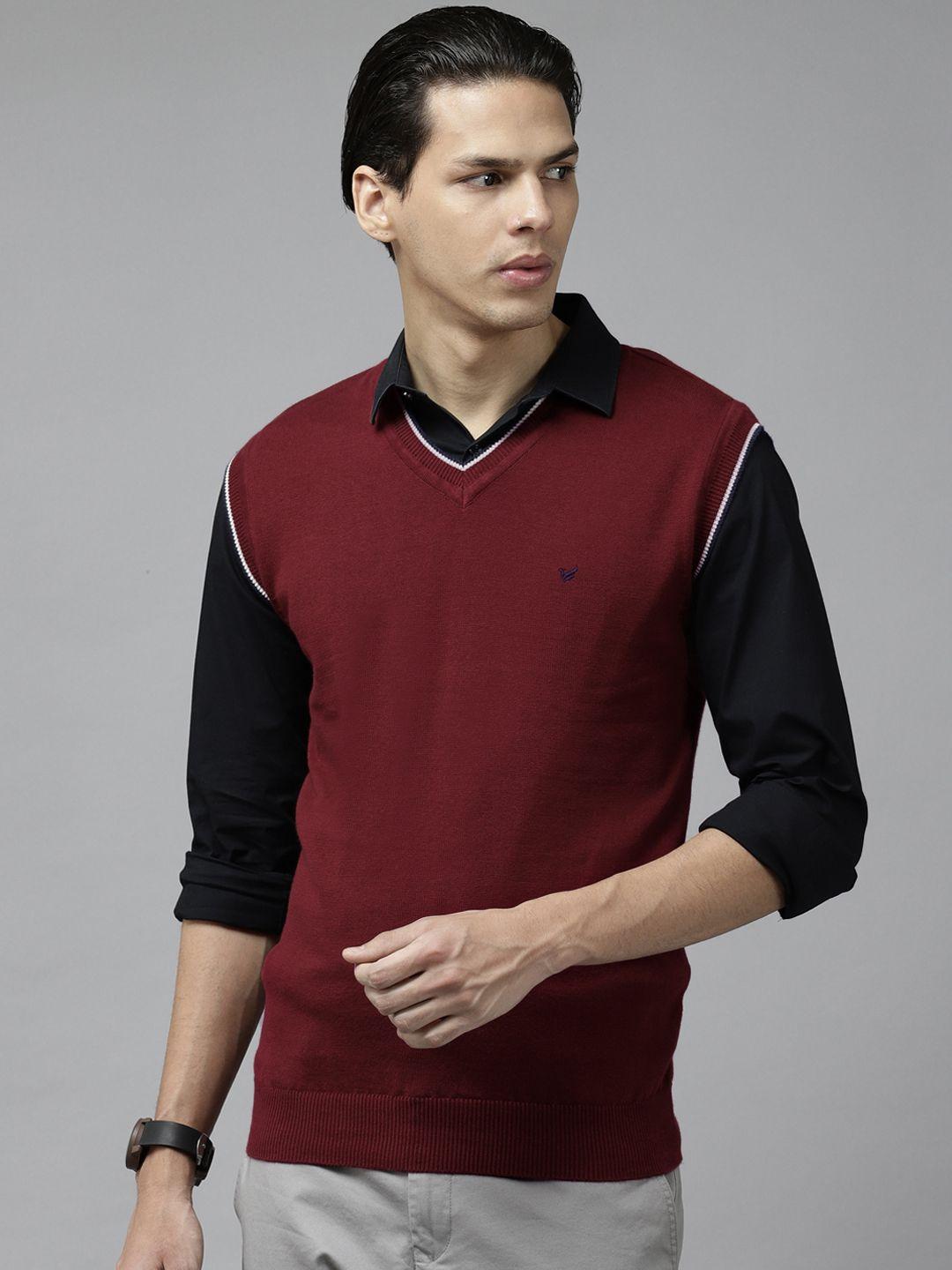 blackberrys-men-maroon-solid-pure-cotton-sweater-vest